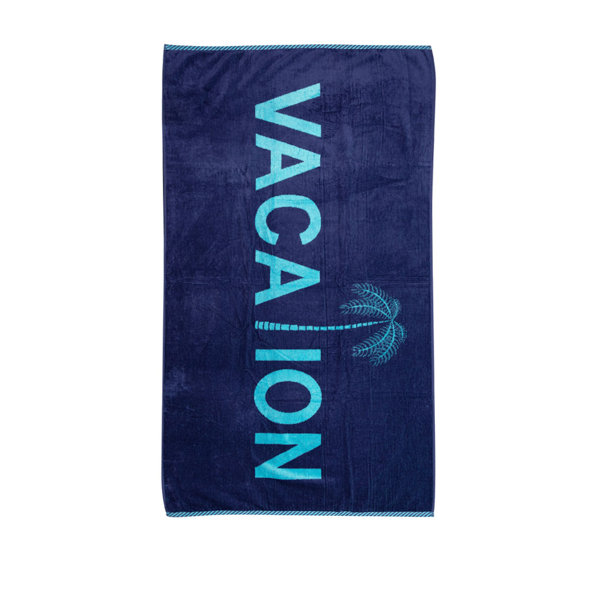 V442-RAN-TOWEL-JACQUARDVACATION-NAVY-RE-77964-00 Rans Premium Cotton Jacquard Beach Towel Vacation - Image 1