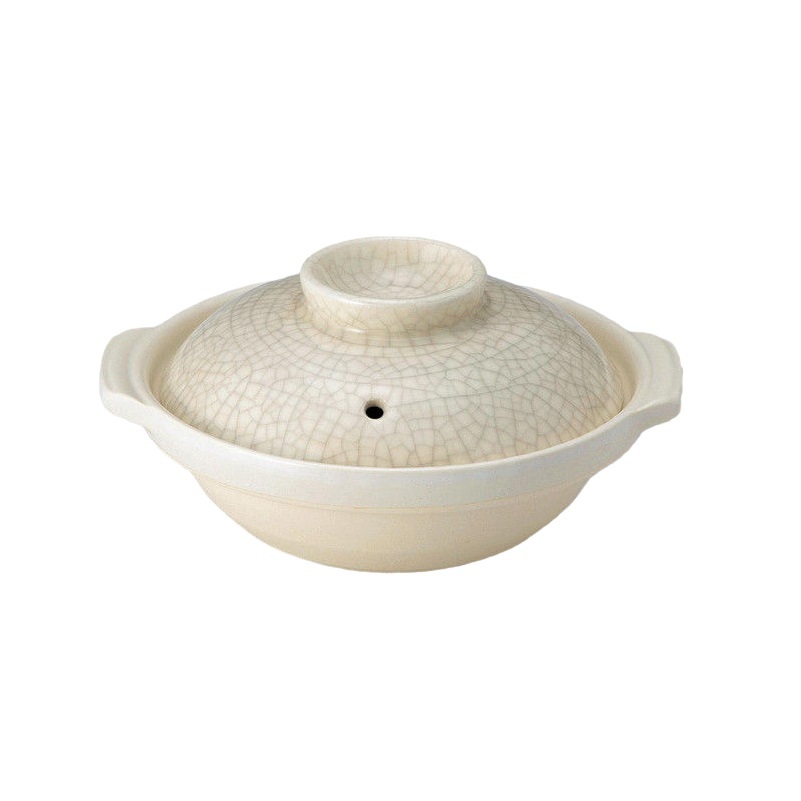 V445-C210307-94295-00 Donabe Japanese Ginpo 28cm Clay Pot Ceramic Hot Pot Casserole #9 4-5 people 2.2L - Image 1