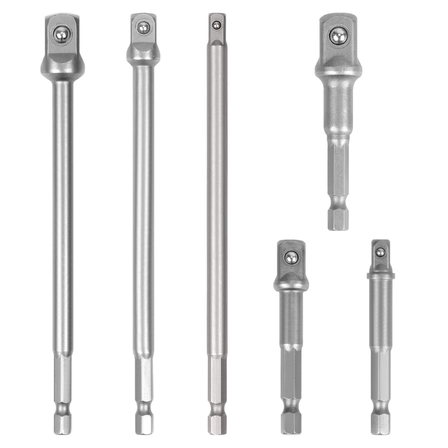 V465-82001-85348-00 6Pc Drill Socket Adapter Set Long Short Combination Extension Impact Nut Driver - Image 1