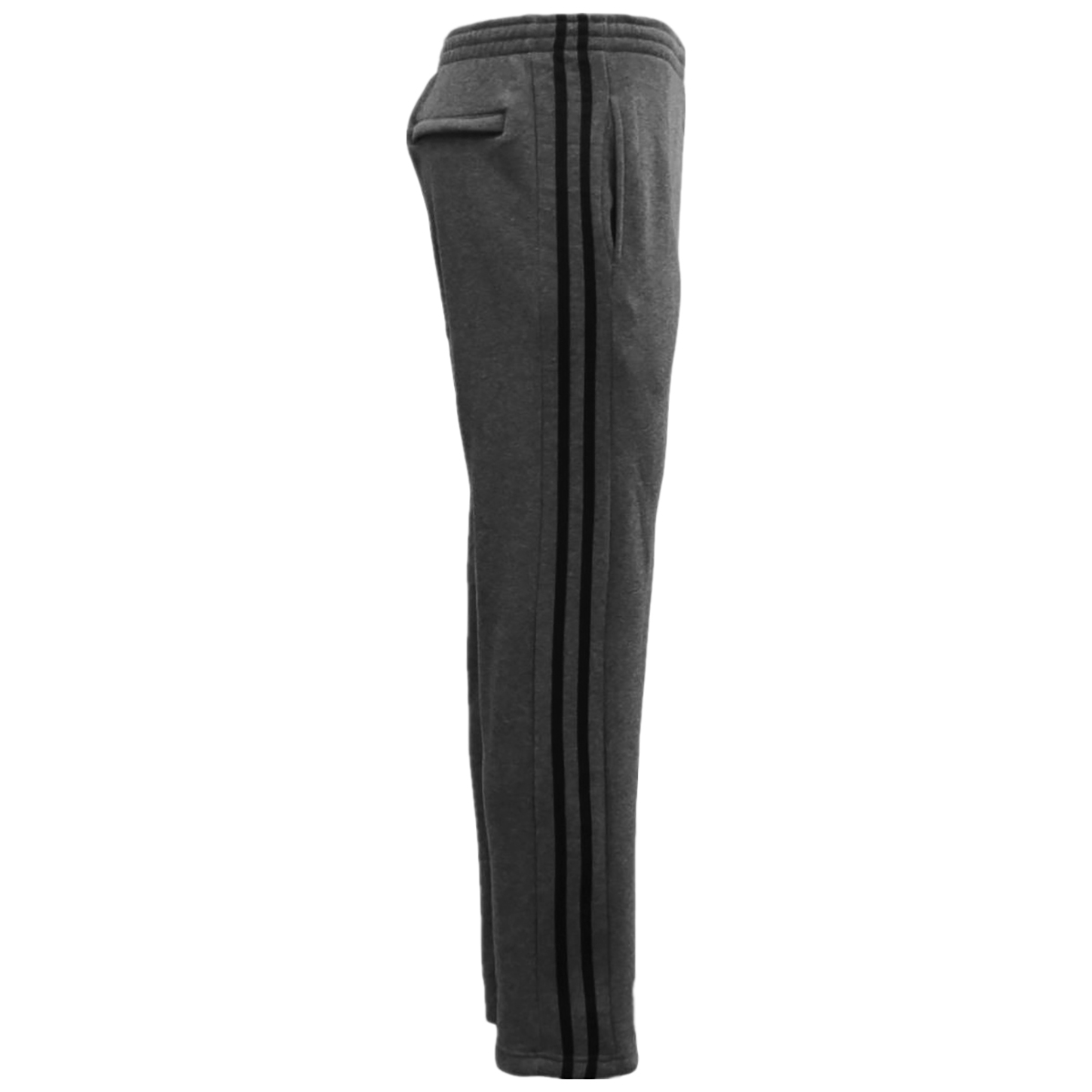 V474-211277-102224-00 Men's Fleece Casual Sports Track Pants w Zip Pocket Striped Sweat Trousers S-6XL, Dark Grey, XL - Image 1