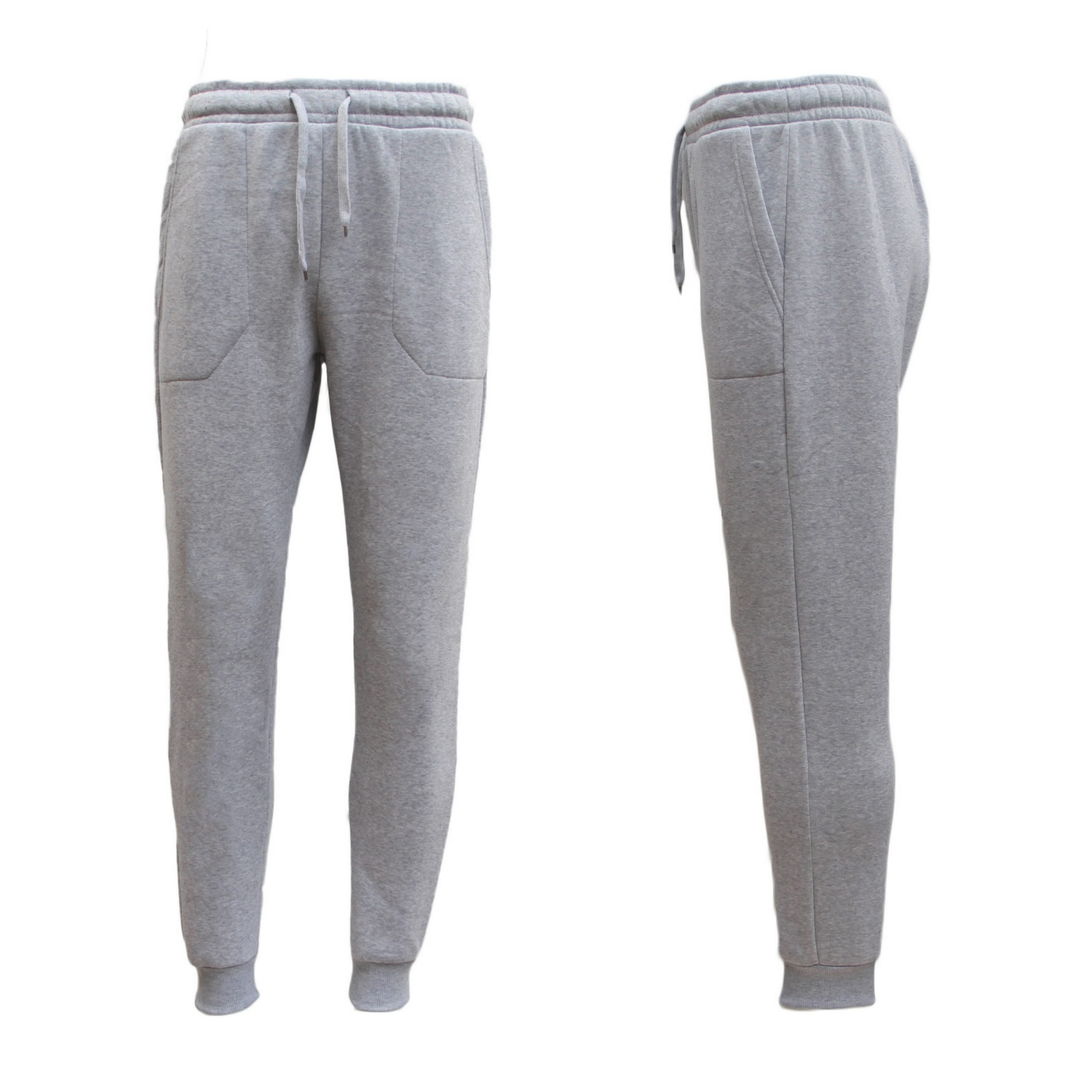 V474-218591-103977-00 Mens Unisex Fleece Lined Sweat Track Pants Suit Casual Trackies Slim Cuff XS-6XL, Light Grey, 2XL - Image 1