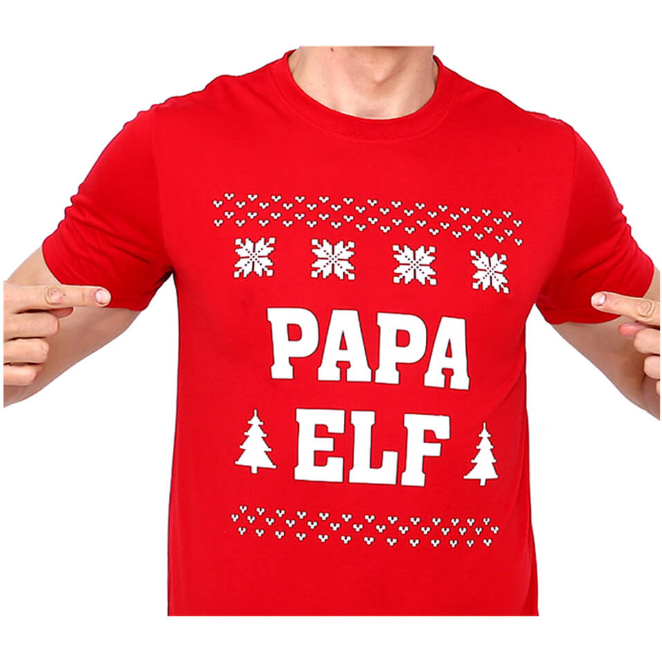 V474-468688-103359-00 New Funny Adult Xmas Christmas T Shirt Tee Mens Womens 100% Cotton Jolly Ugly, Papa Elf, 3XL - Image 1