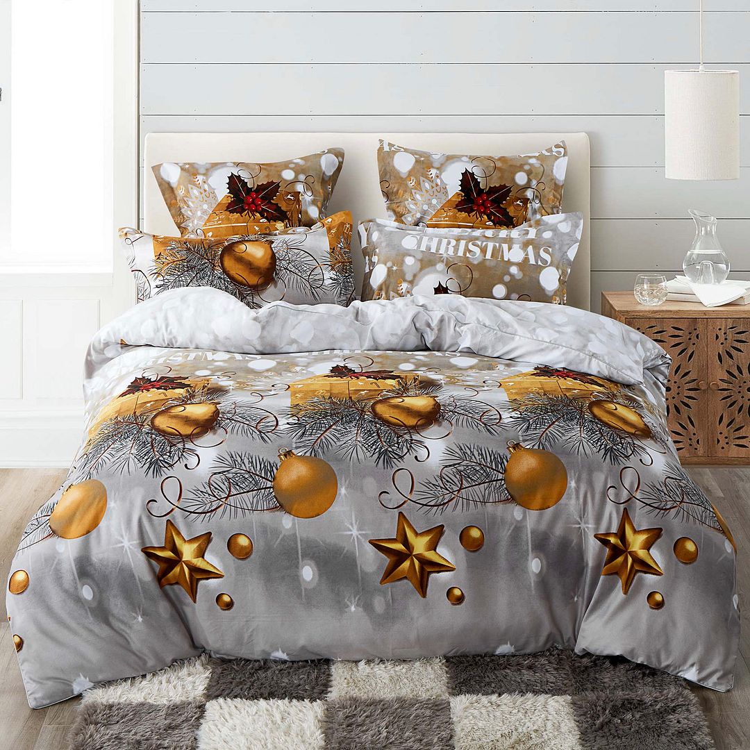 V493-MK-387-88240-00 Christmas Gift King Size Quilt/Duvet Cover Set - Image 1