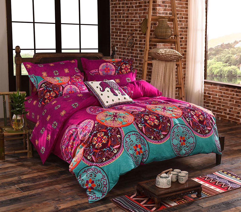 V493-MQ-267-87588-00 Mandala Queen Size Duvet Quilt Cover Set - Image 1