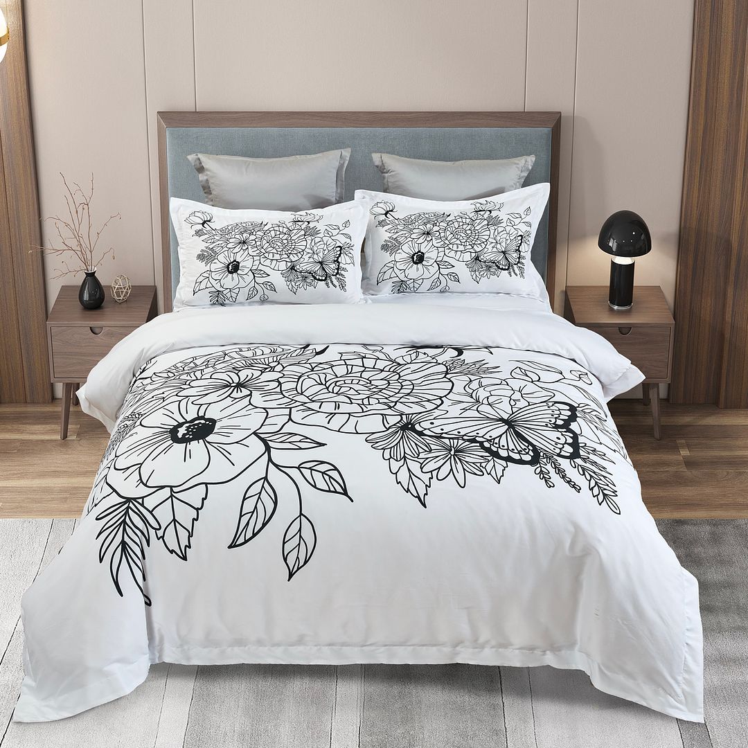 V493-SM-K-16-150809-00 Viene Floral Quilt Cover Set - King Size - Image 1