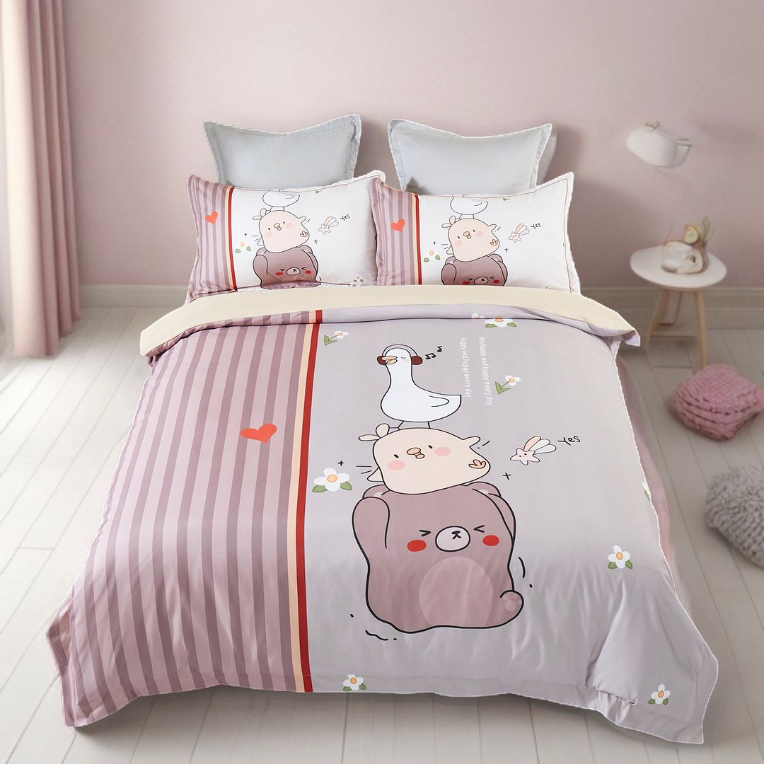 V493-SM-S-03-150767-00 Duck Kids Quilt Cover Set - Single Size - Image 1