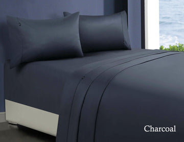 V517-CSS1000-D-CHA-94481-00 1000tc egyptian cotton sheet set 1 double charcoal - Image 1