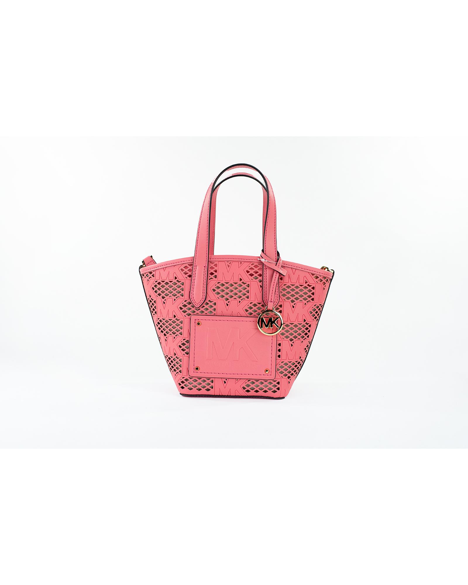 V539-80597-202506111620-00 Michael Kors Women's Kimber Small Tea Rose Leather 2-in-1 Zip Tote Messenger Bag Purse - One Size - Image 1