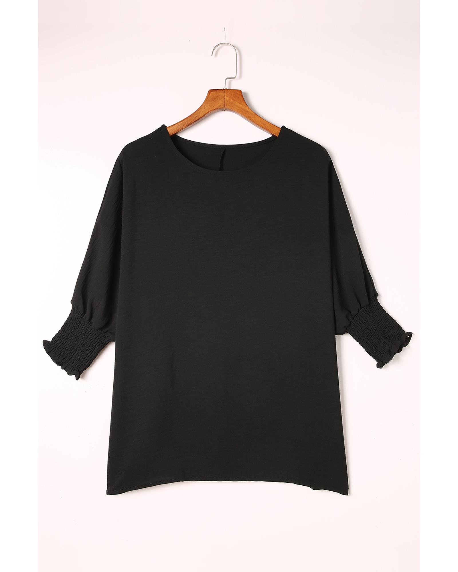 V539-AZEXDC25115564-2-S-202508262025-00 Azura Exchange Smocked Wrist Shift Top - S - Image 1