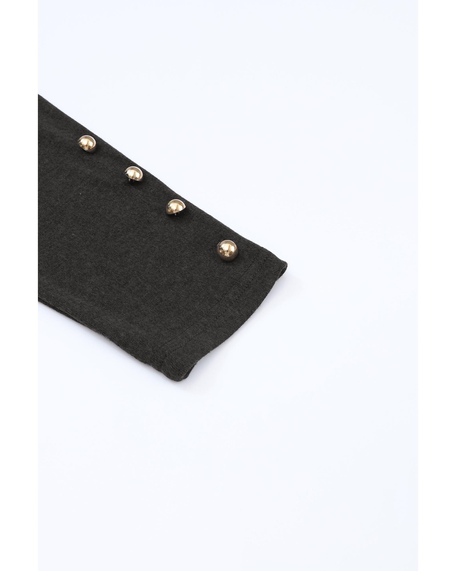 V539-AZEXDC25122571-2-XL-202509010140-00 Azura Exchange Buttoned Puff Long Sleeve Sheath Top - XL - Image 1