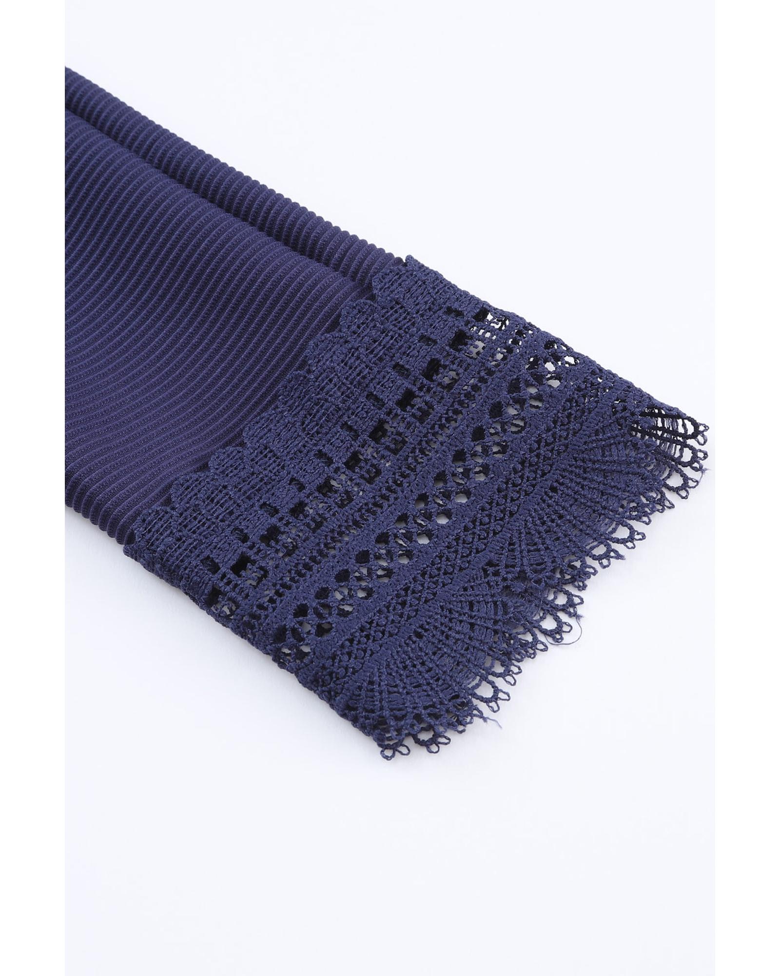 V539-AZEXDC25122653-5-M-202508290650-00 Azura Exchange Ribbed Texture V Neck Long Sleeve Top - M - Image 1