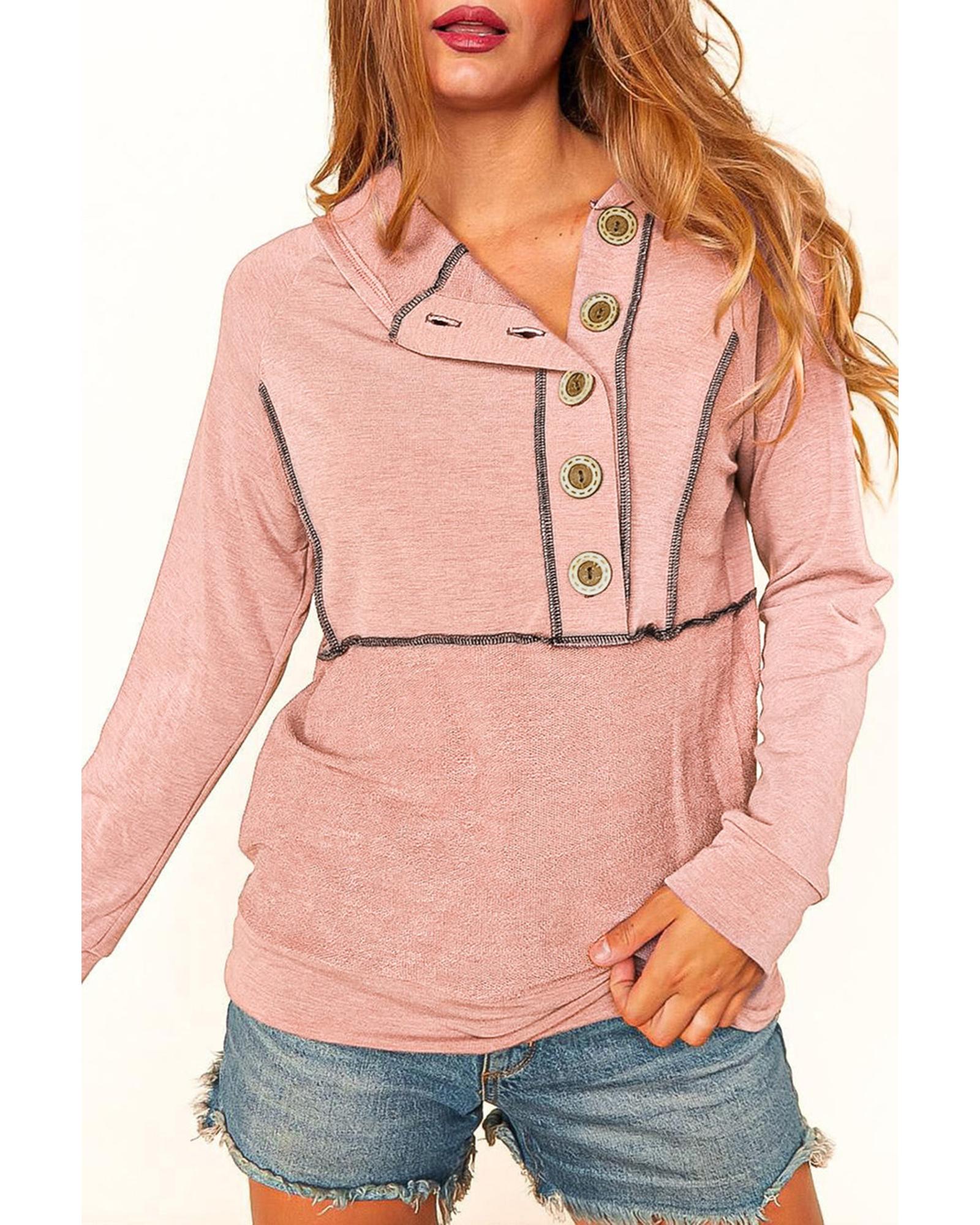 V539-AZEXDC25122661-10-M-202508291135-00 Azura Exchange Princess Line Out Seam Hoodie with Front Buttons - M - Image 1