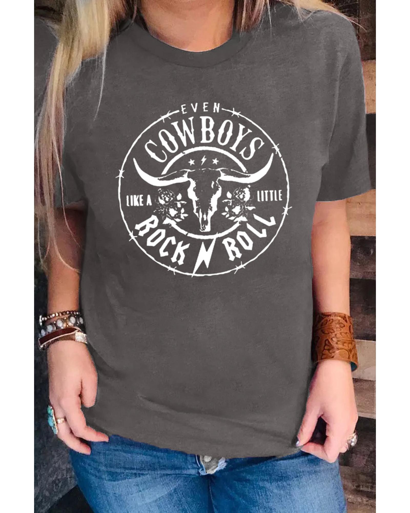 V539-AZEXDC25213908-11-M-202508260635-00 Azura Exchange Steer Head Pattern Print Short Sleeve Graphic Tee - M - Image 1