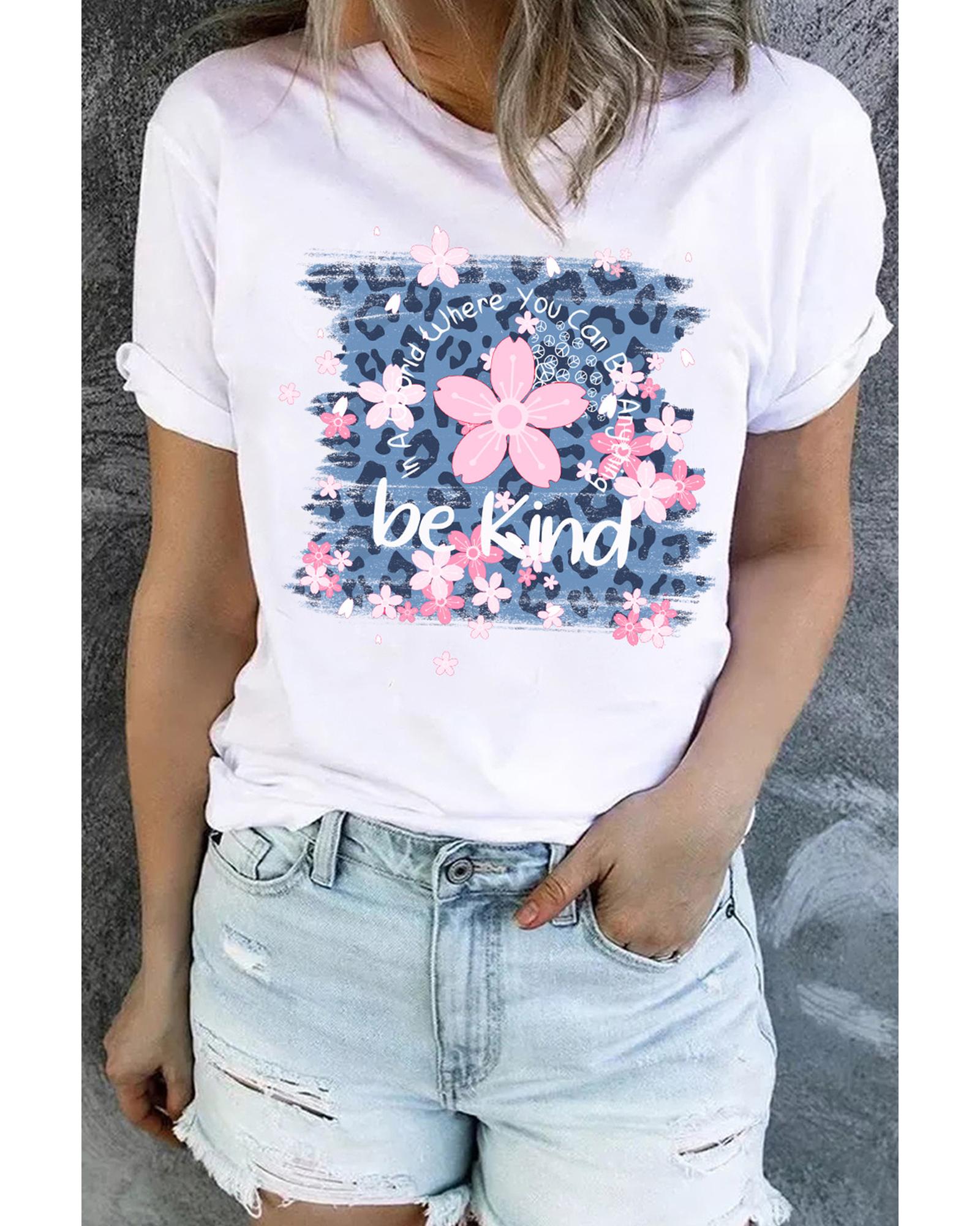 V539-AZEXDC25216667-1-2XL-202508260440-00 Azura Exchange Cherry Blossoms Leopard Print T-Shirt - 2XL - Image 1