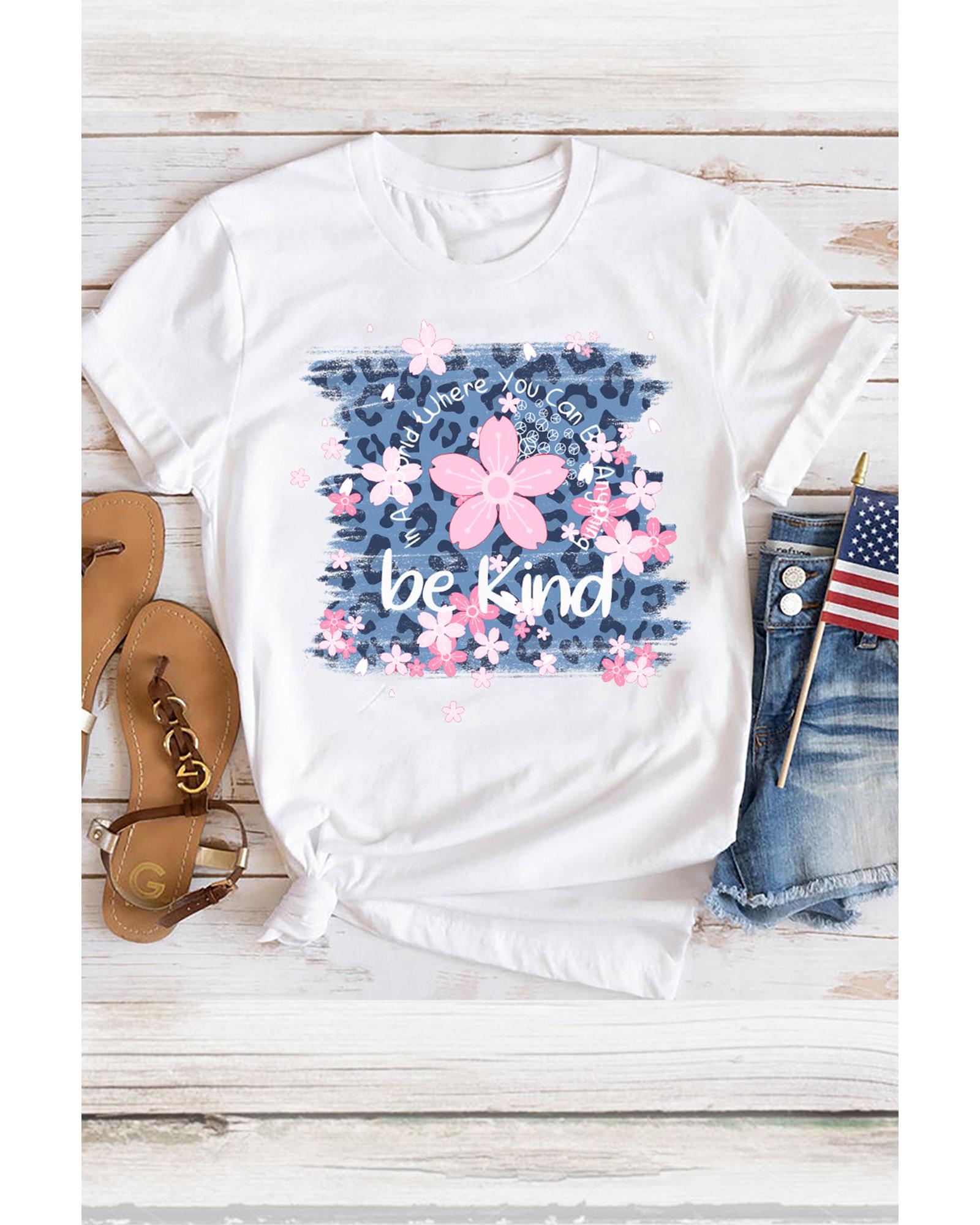 V539-AZEXDC25216667-1-L-202508260610-00 Azura Exchange Cherry Blossoms Leopard Print T-Shirt - L - Image 1
