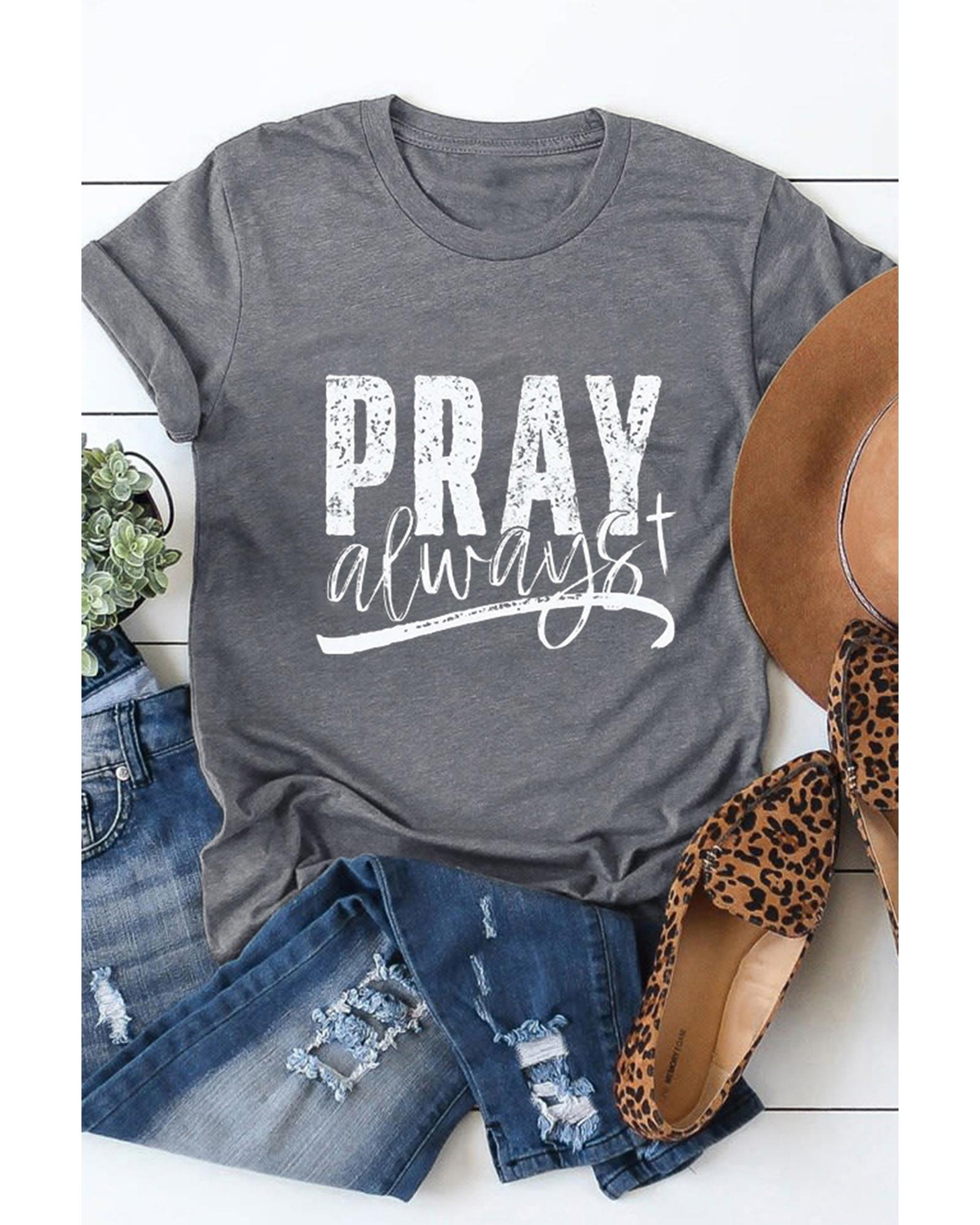 V539-AZEXDC25218034-11-S-162658-00 Azura Exchange Pray Always Graphic Tee - S - Image 1