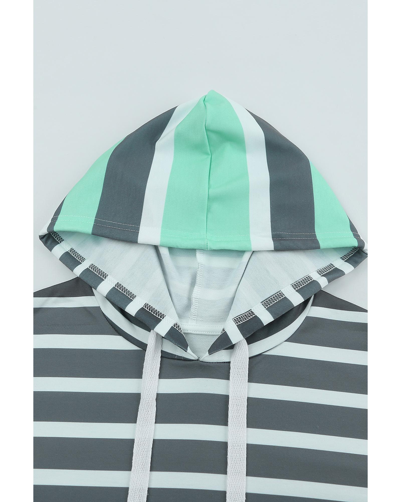 V539-AZEXDC25311952-9-S-202508270055-00 Azura Exchange Striped Drawstring Long Sleeve Hoodie - S - Image 1