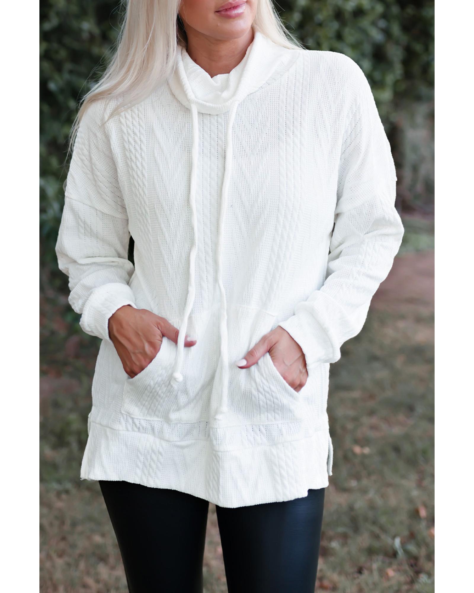 V539-AZEXDC25312186-1-S-164325-00 Azura Exchange Textured Cowl Neck Sweatshirt - S - Image 1