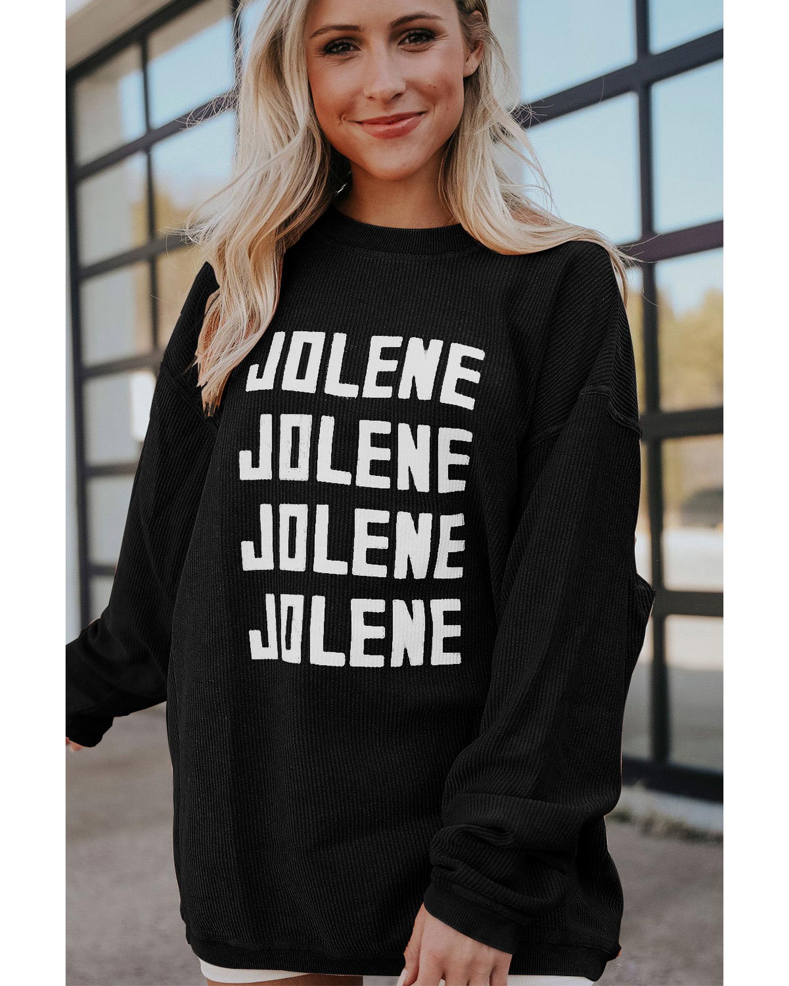 V539-AZEXDC25312934-2-2XL-202508272120-00 Black JOLENE Ribbed Corded Oversized Sweatshirt - 2XL - Image 1