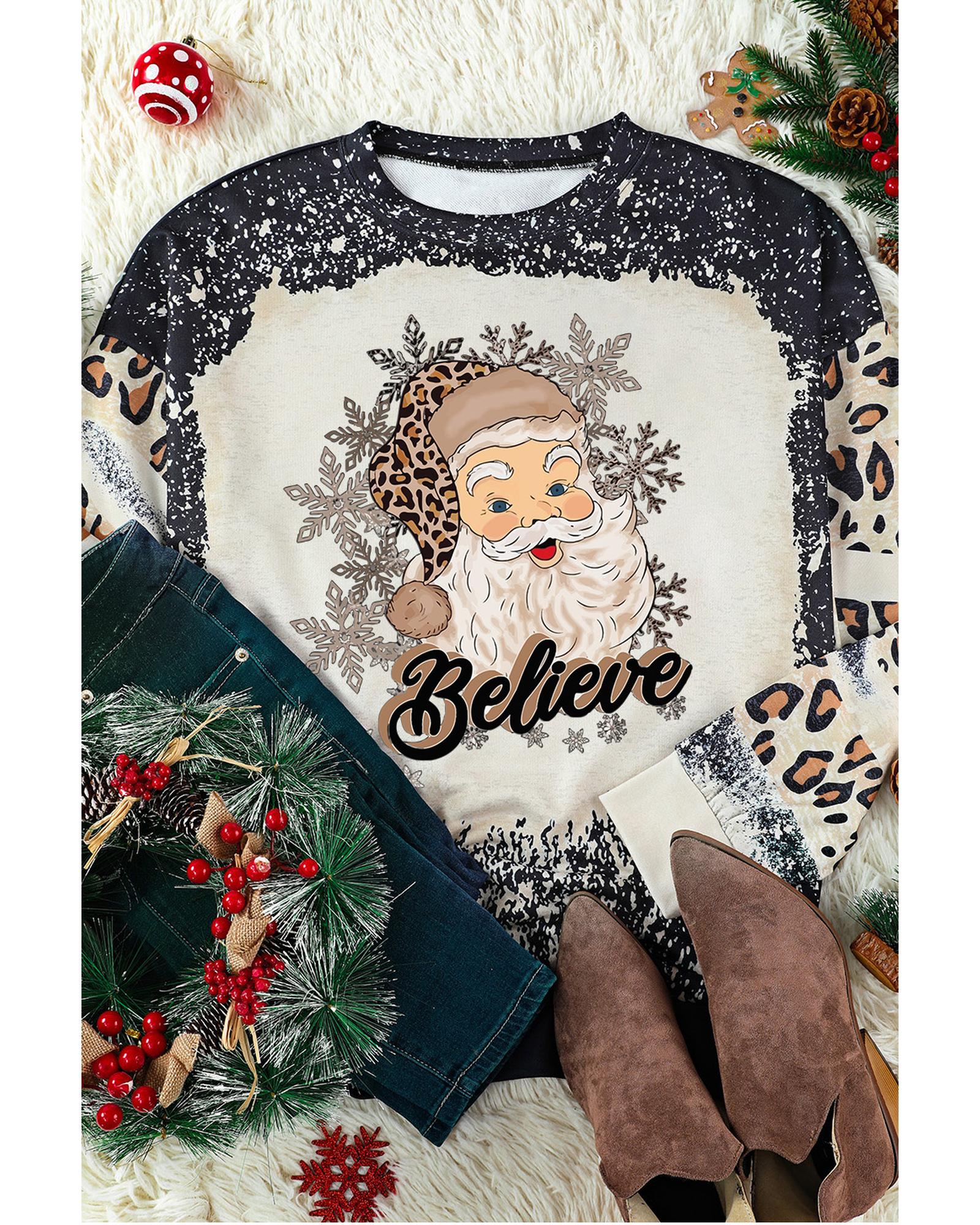 V539-AZEXDC25313630-2-M-202508252340-00 Azura Exchange Santa Clause Bleach Print Graphic Sweatshirt - M - Image 1