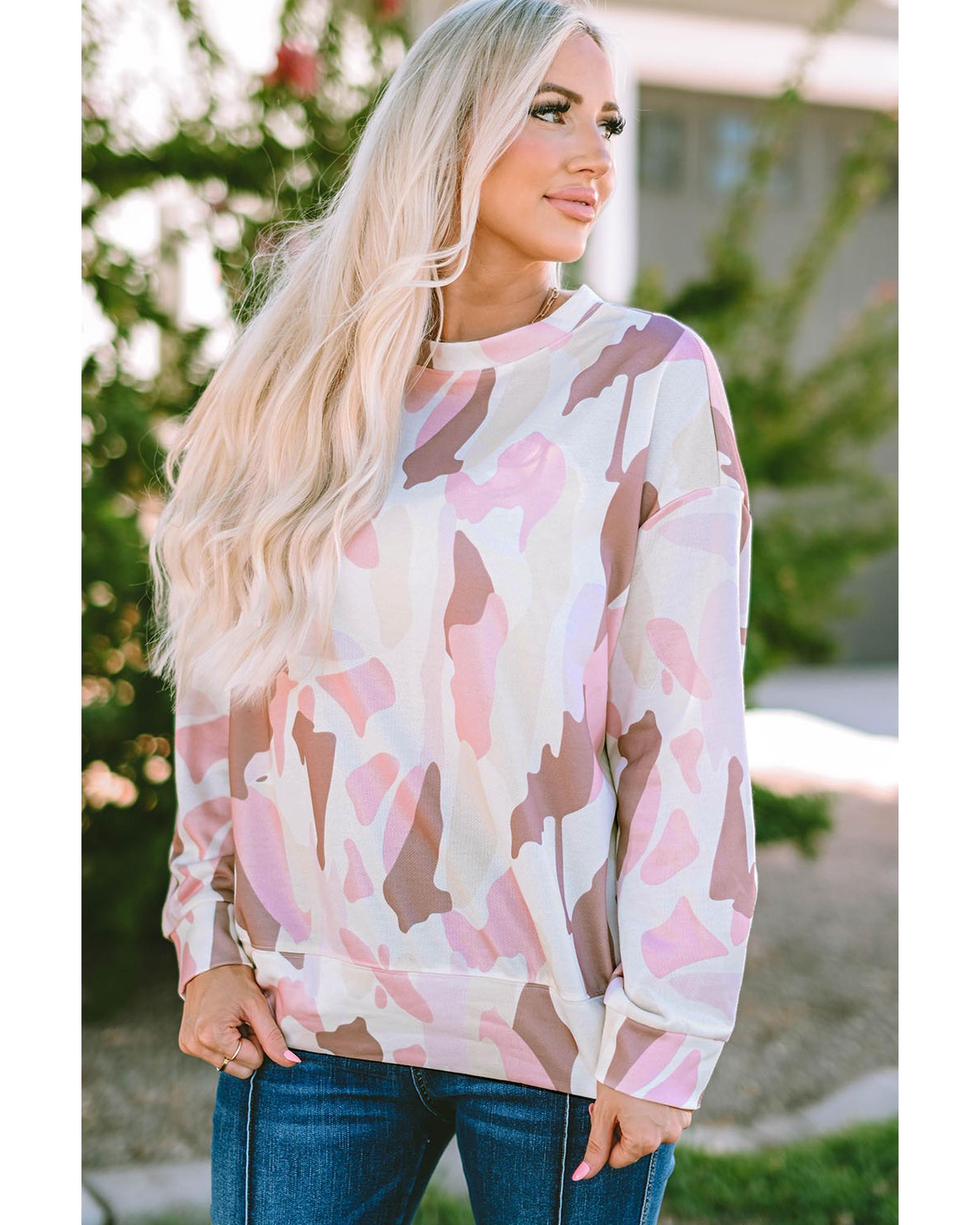 V539-AZEXDC25314717-10-XL-202508261225-00 Azura Exchange Relaxed Geometric Print Crewneck Sweatshirt - XL - Image 1