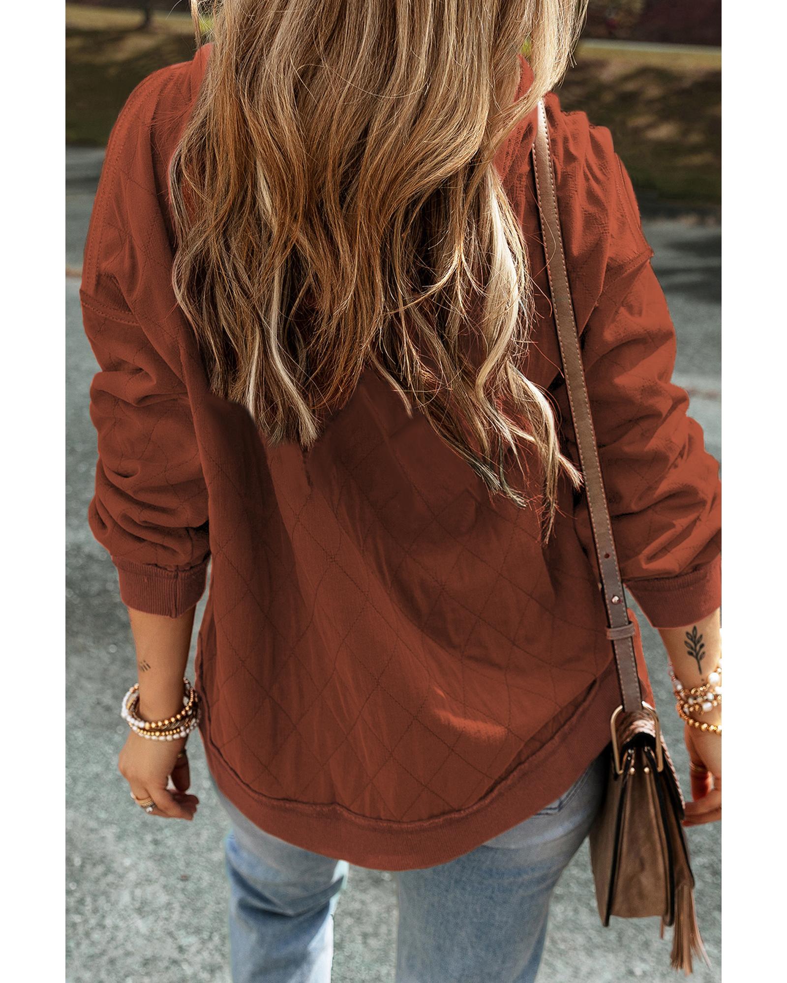 V539-AZEXDC25316272-P2017-XL-202508291505-00 Chestnut Quilted Patchwork Exposed Seam Hoodie - XL - Image 1