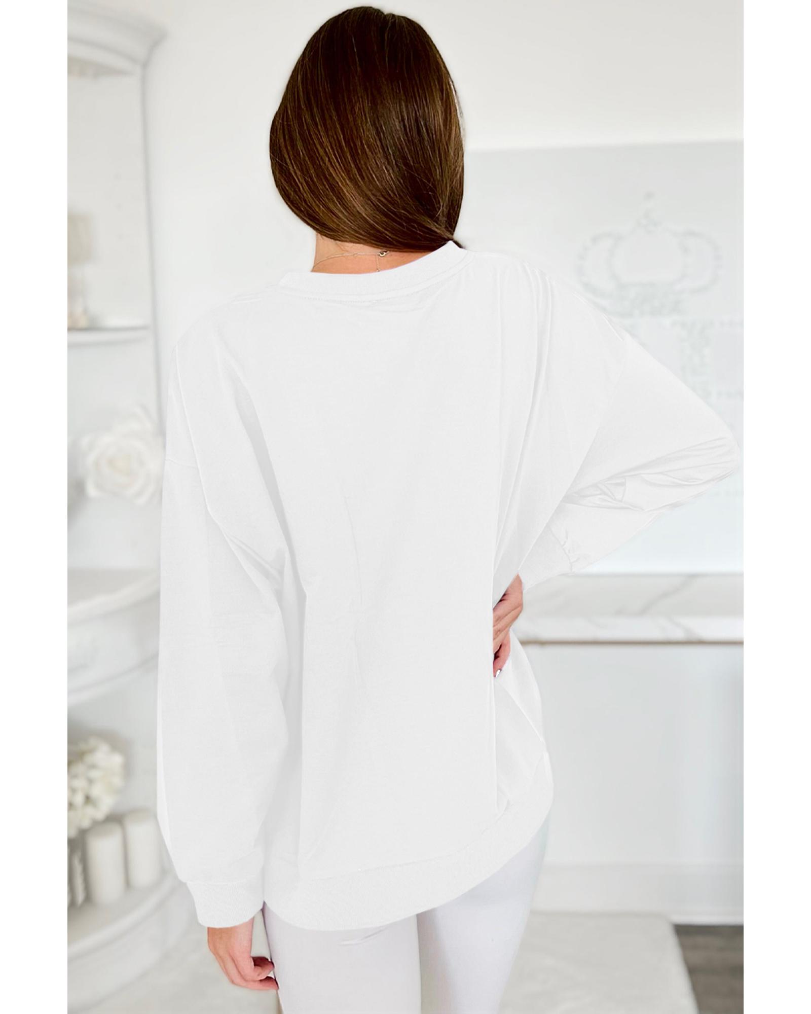 V539-AZEXDC25317536-P101-M-202508281640-00 White Tinsel Game Day Drop Shoulder Graphic Sweatshirt - M - Image 1