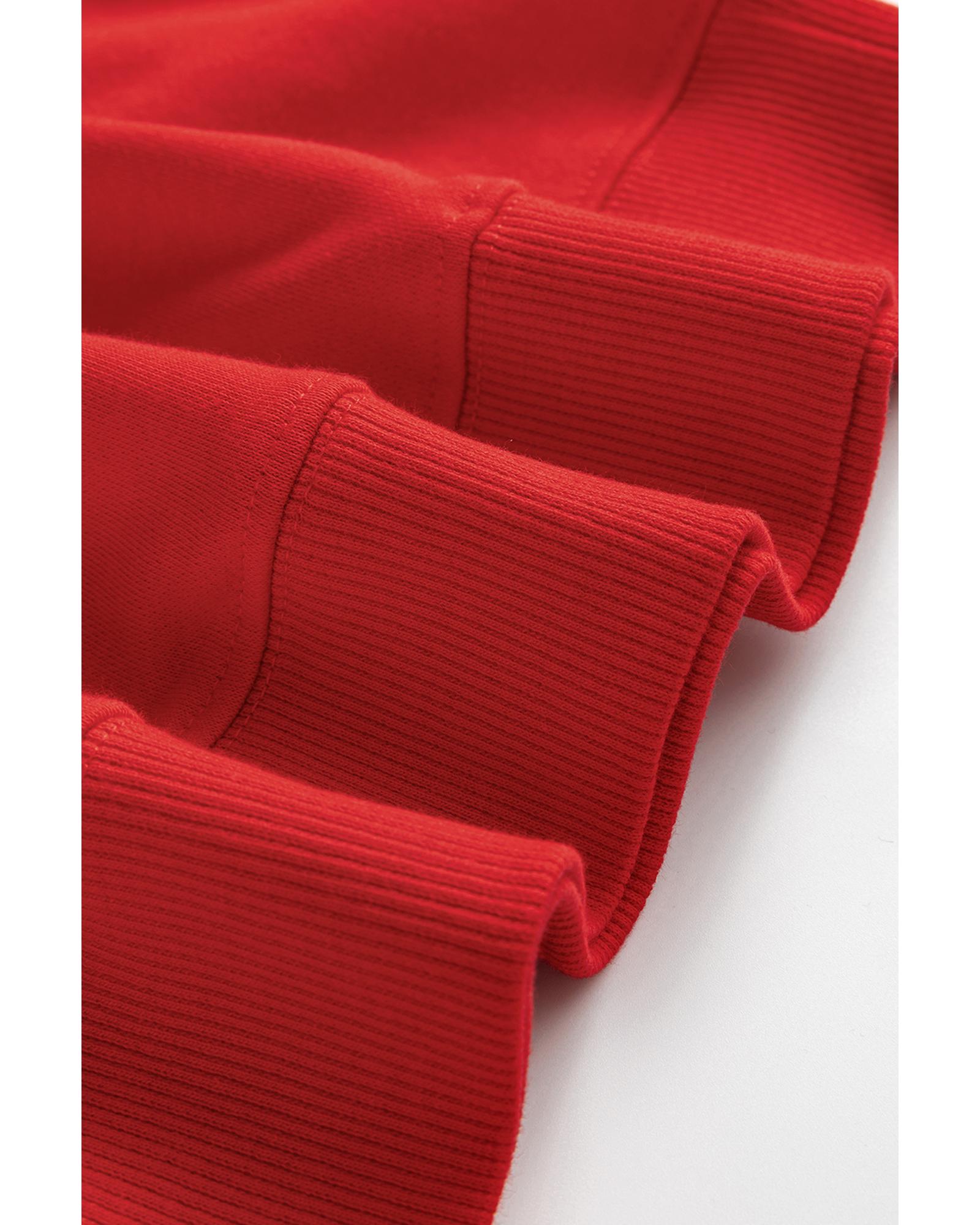 V539-AZEXDC25318815-3-XL-202508272245-00 Red Heat Transfer HOLLY JOLLY Printing Christmas Pullover Sweatshirt - XL - Image 1