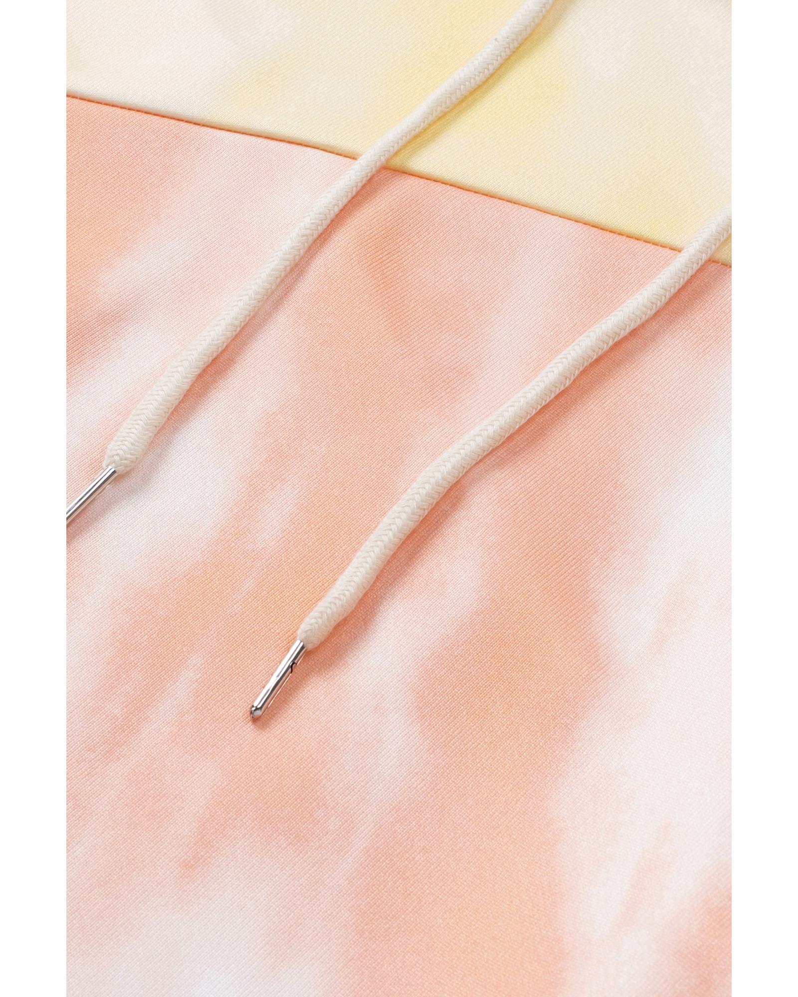 V539-AZEXDC253672-4-3X-202508291515-00 Sky Blue Colorblock Kangaroo Pocket Plus Size Hoodie - 3X - Image 1