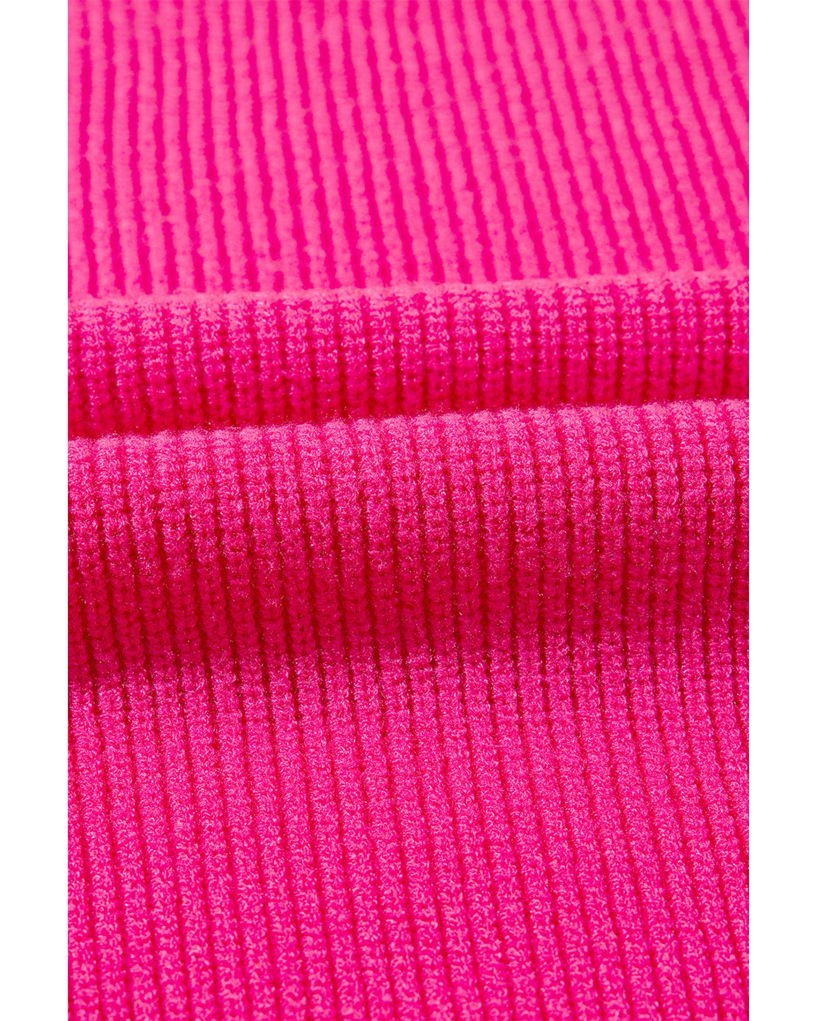 V539-AZEXDC2725814-P622-XL-202508291705-00 Rose Red Heart Shape Drop Shoulder Round Neck Sweater - XL - Image 1