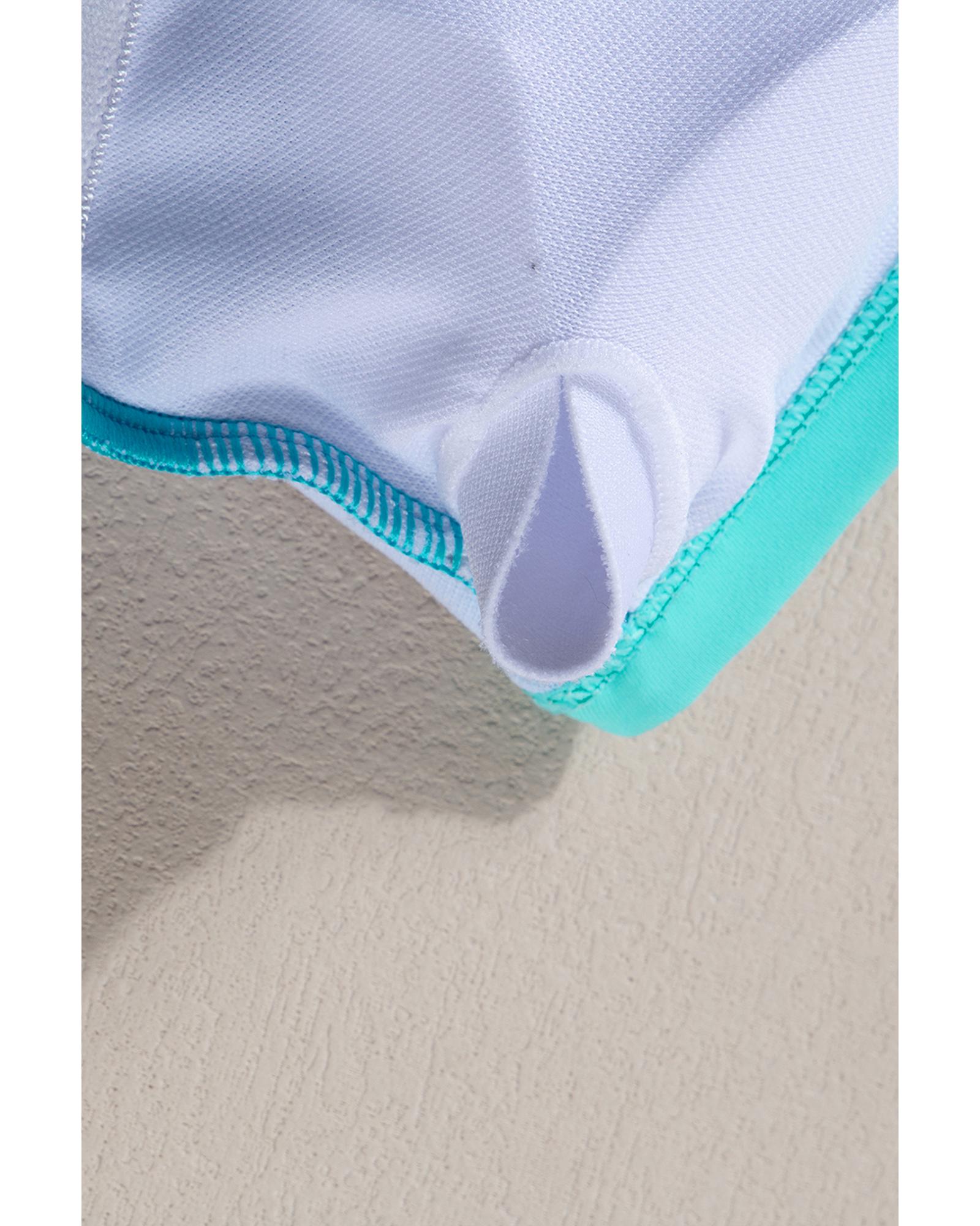 V539-AZEXDC434065-P305-M-202508282350-00 Blue Contrast Trim Crisscross Back High Waisted Bikini - M - Image 1