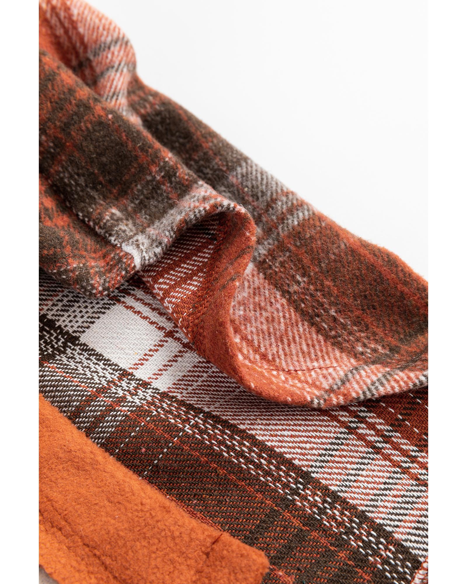 V539-AZEXDC854797-P1620-M-202508310925-00 Khaki Colorblock Plaid Pattern Flap Pockets Buttoned Shacket - M - Image 1