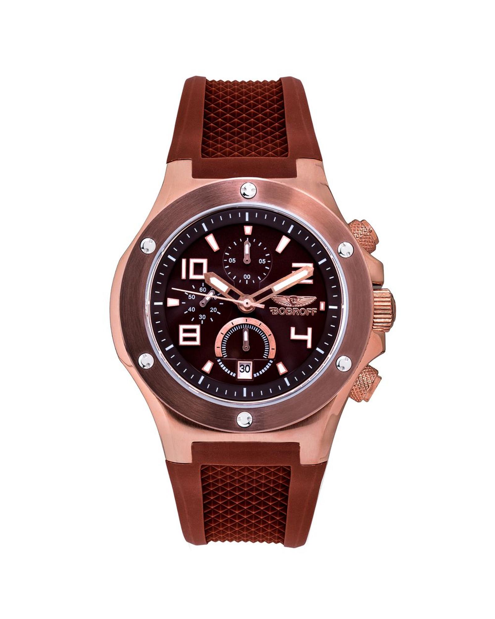V539-BOBF1002M65AC-202506160046-00 Bobroff Men's Brown Rubber Watch - One Size - Image 1