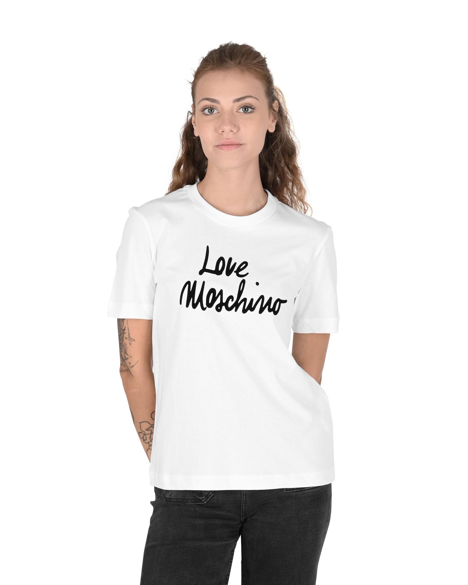 V539-BTB106965-202506160211-00 Love Moschino Women's Logo T-Shirt - White - 44 IT - Image 1