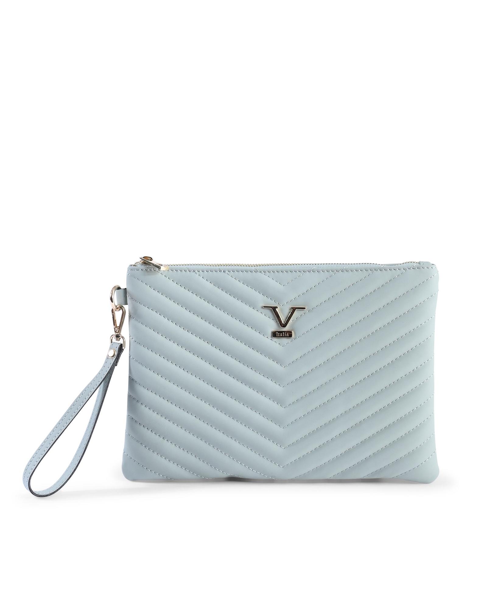 V539-BTB109407-202506160312-00 V Italia by VERSACE 1969 ABBIGLIAMENTO SPORTIVO SRL VItalia Clutch Light Blue - One Size - Image 1