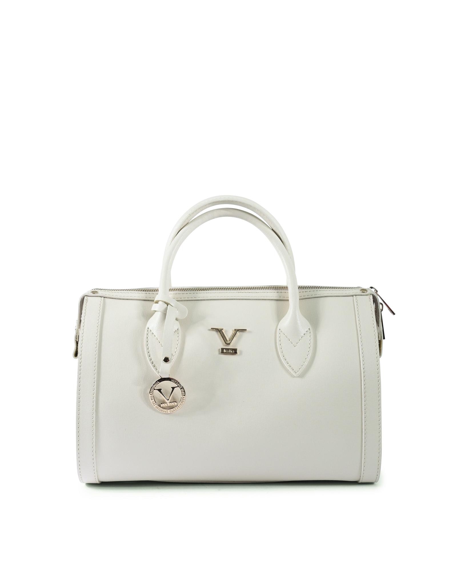 V539-BTB110390-202506160320-00 V Italia by VERSACE Womens White Leather Satchel Handbag - One Size - Image 1
