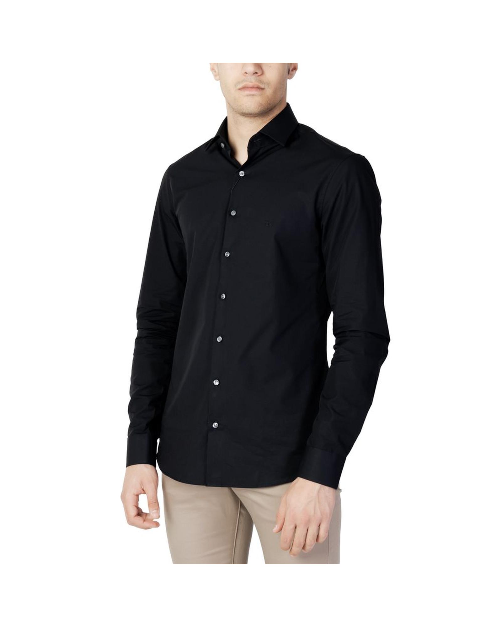 V539-CA-11123800009-39-202506160616-00 Calvin Klein Men's Black Cotton Shirt - 39 EU - Image 1