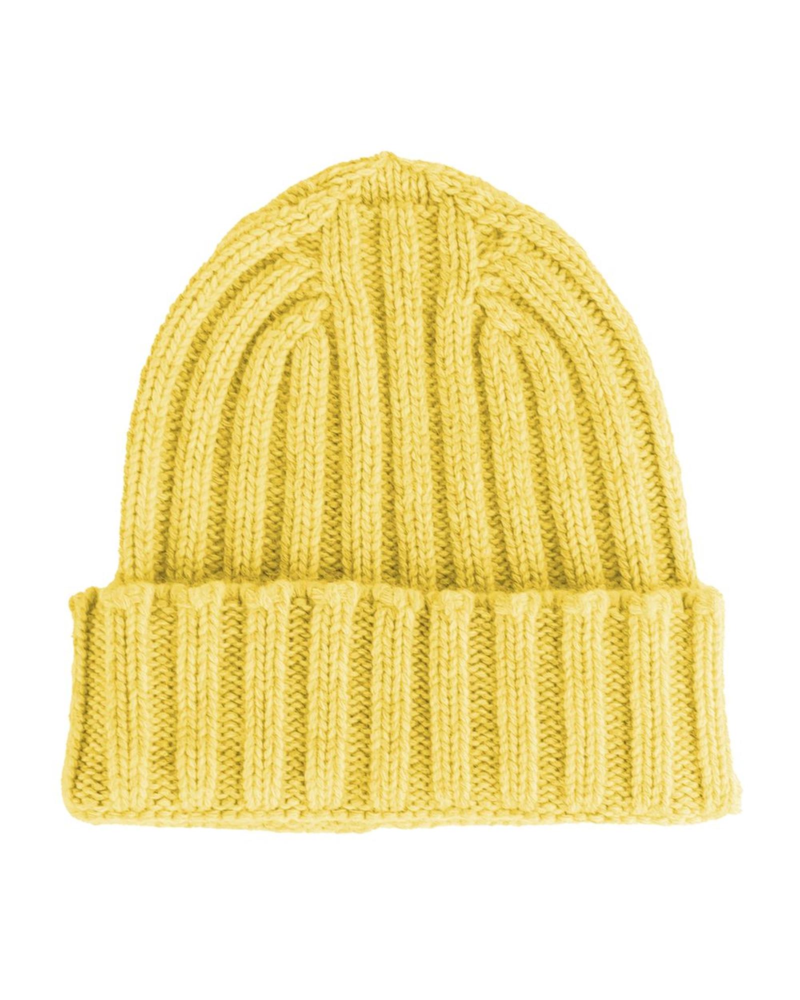 V539-CA-11813-202506160622-00 Made in Italy Men's Yellow Cashmere Hats & Cap - One Size - Image 1