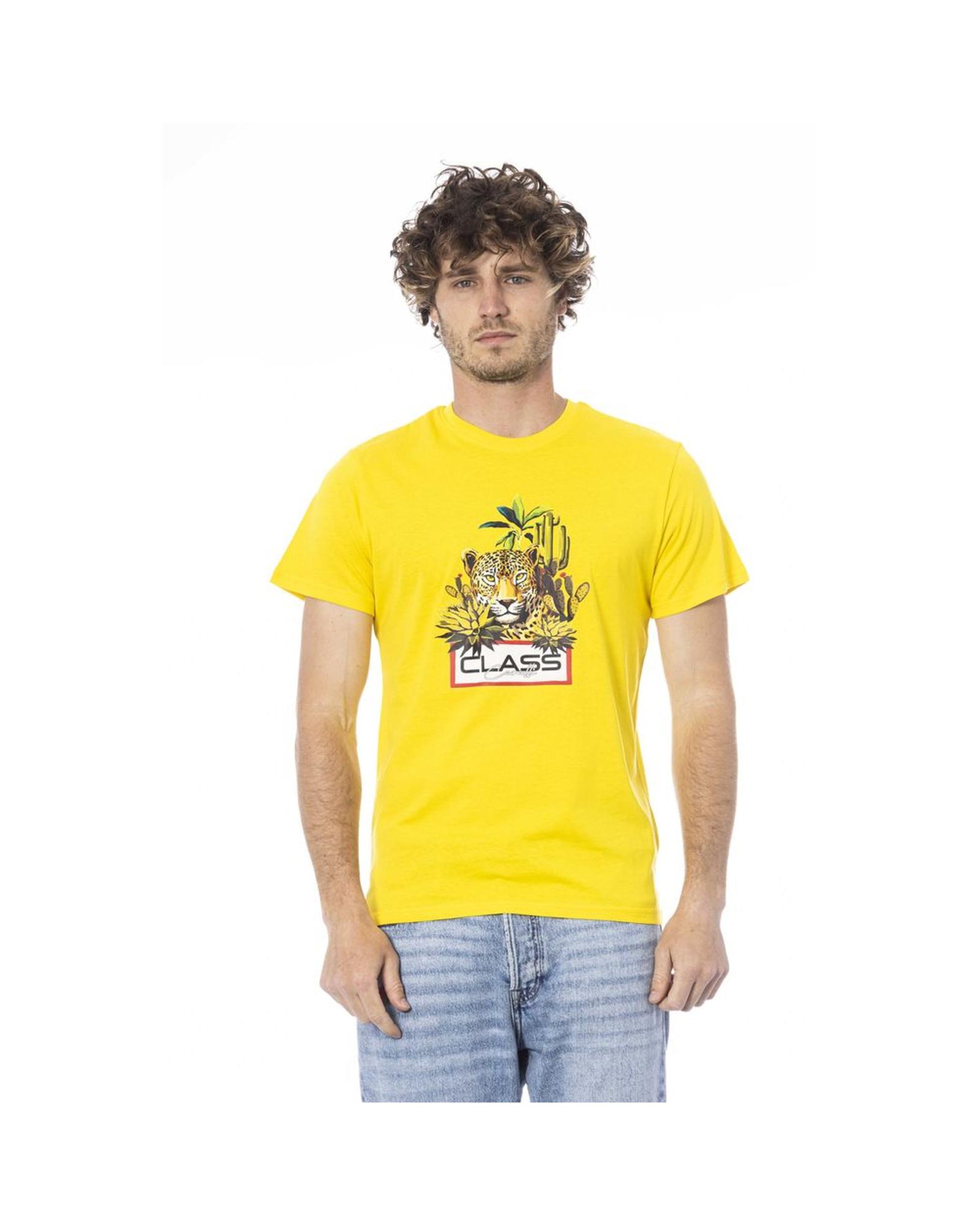 V539-CA-24339-L-202506160716-00 Cavalli Class Men's Yellow Cotton T-Shirt - L - Image 1