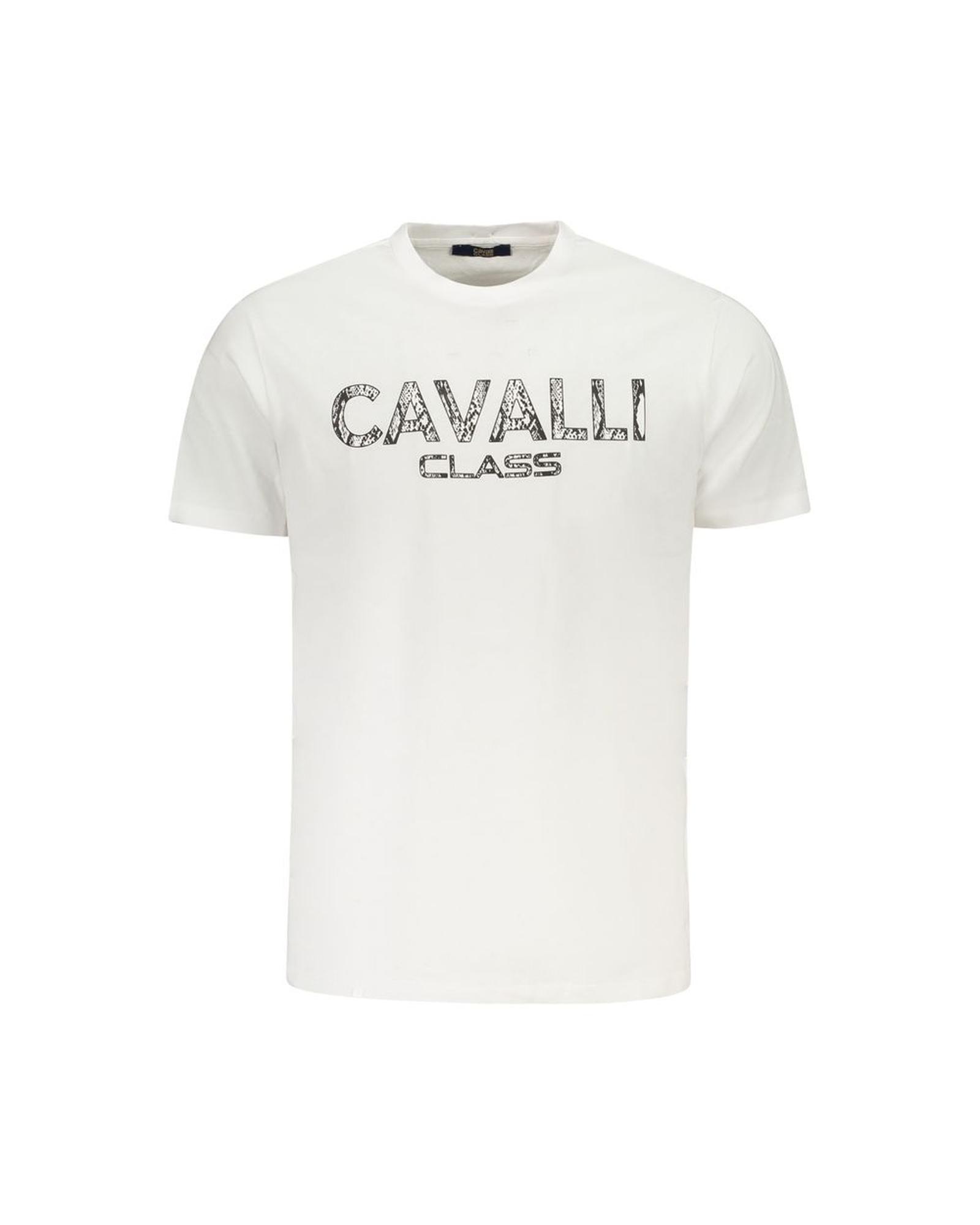 V539-CA-36636-M-202506161527-00 Cavalli Class Men's White Cotton T-Shirt - M - Image 1