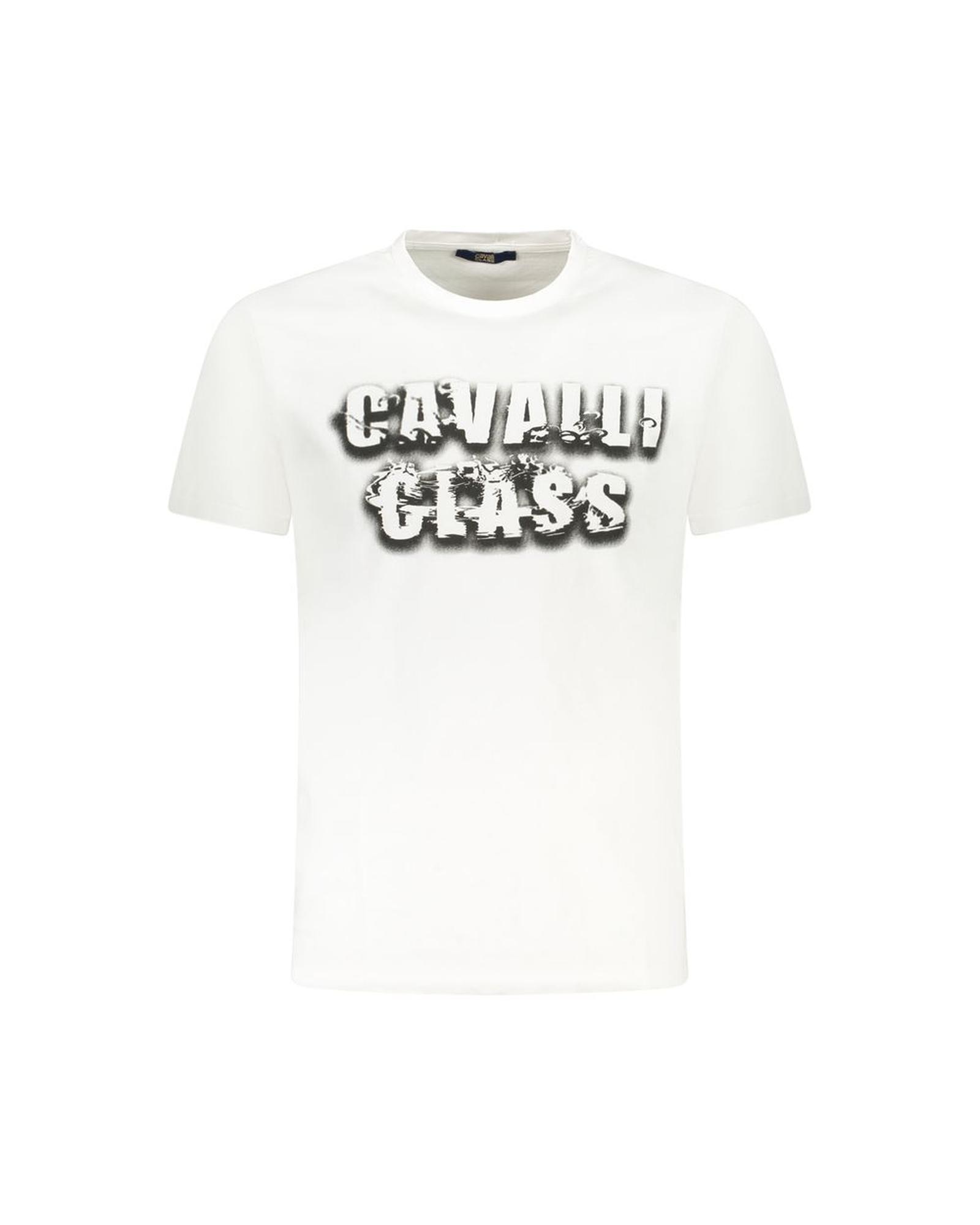 V539-CA-36645-XXL-202506161552-00 Cavalli Class Men's White Cotton T-Shirt - 2XL - Image 1
