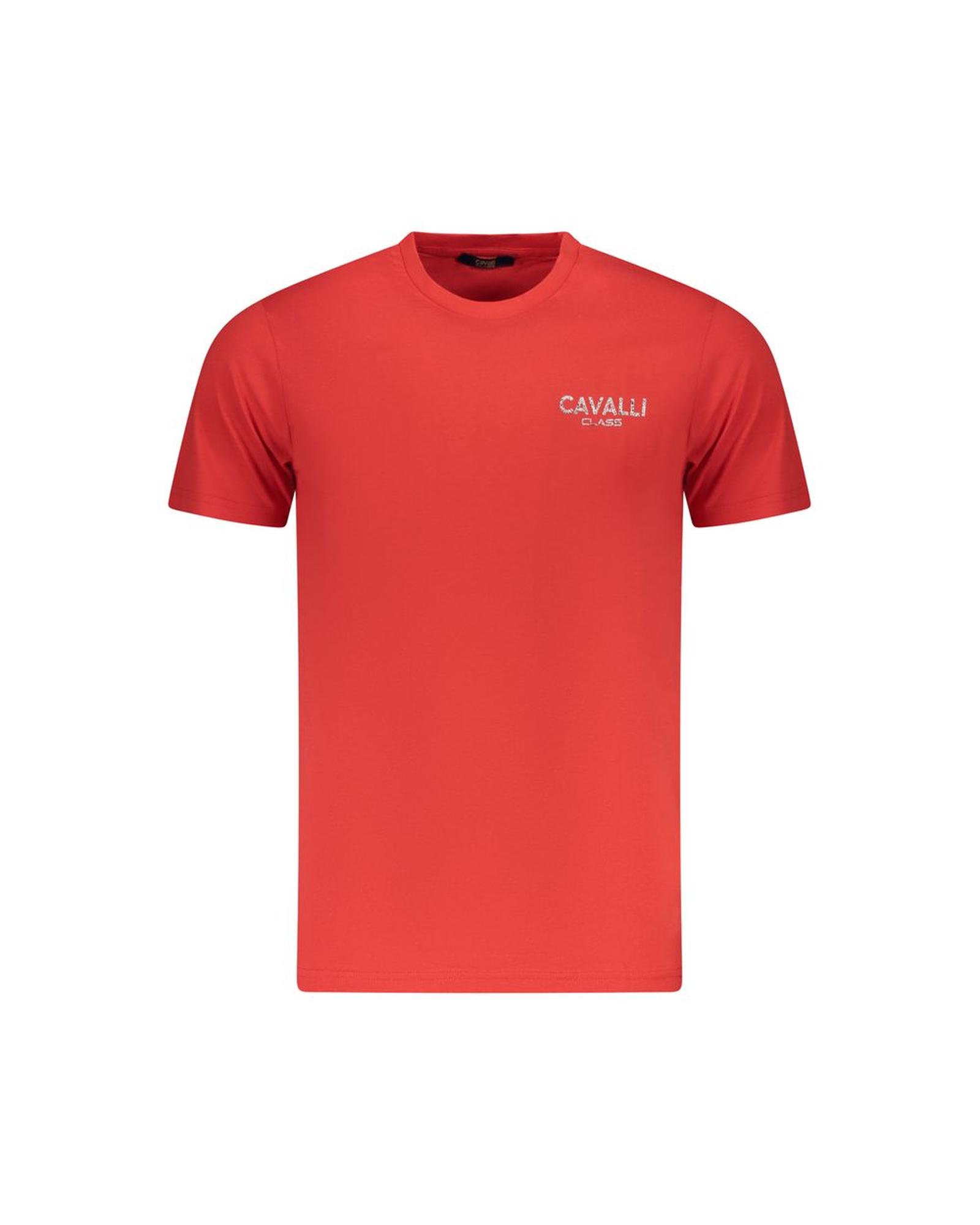 V539-CA-36652-XXL-202506161316-00 Cavalli Class Men's Red Cotton T-Shirt - 2XL - Image 1