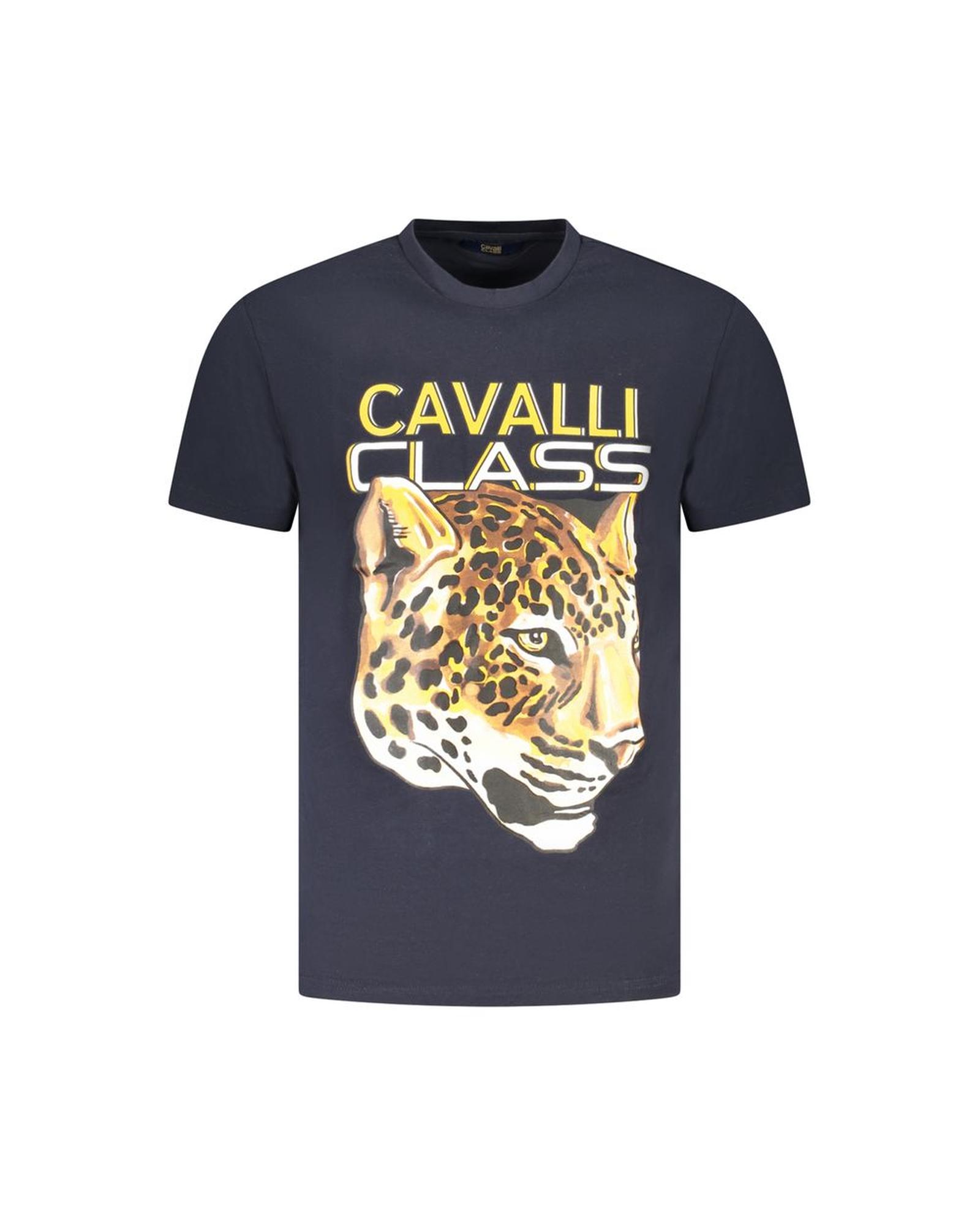 V539-CA-36670-XL-202506161352-00 Cavalli Class Men's Blue Cotton T-Shirt - XL - Image 1
