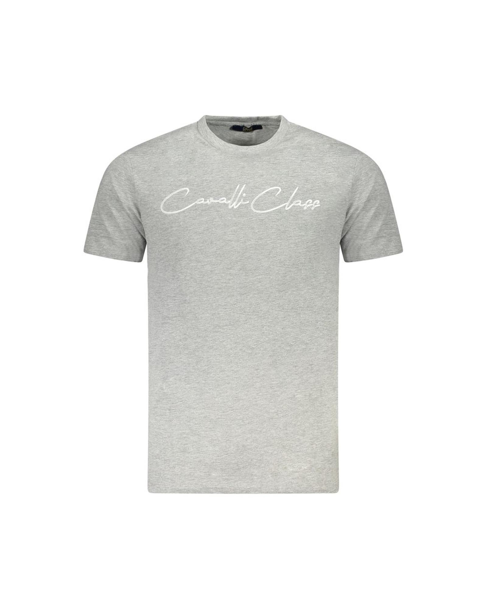 V539-CA-36681-XL-202506161426-00 Cavalli Class Men's Gray Cotton T-Shirt - XL - Image 1