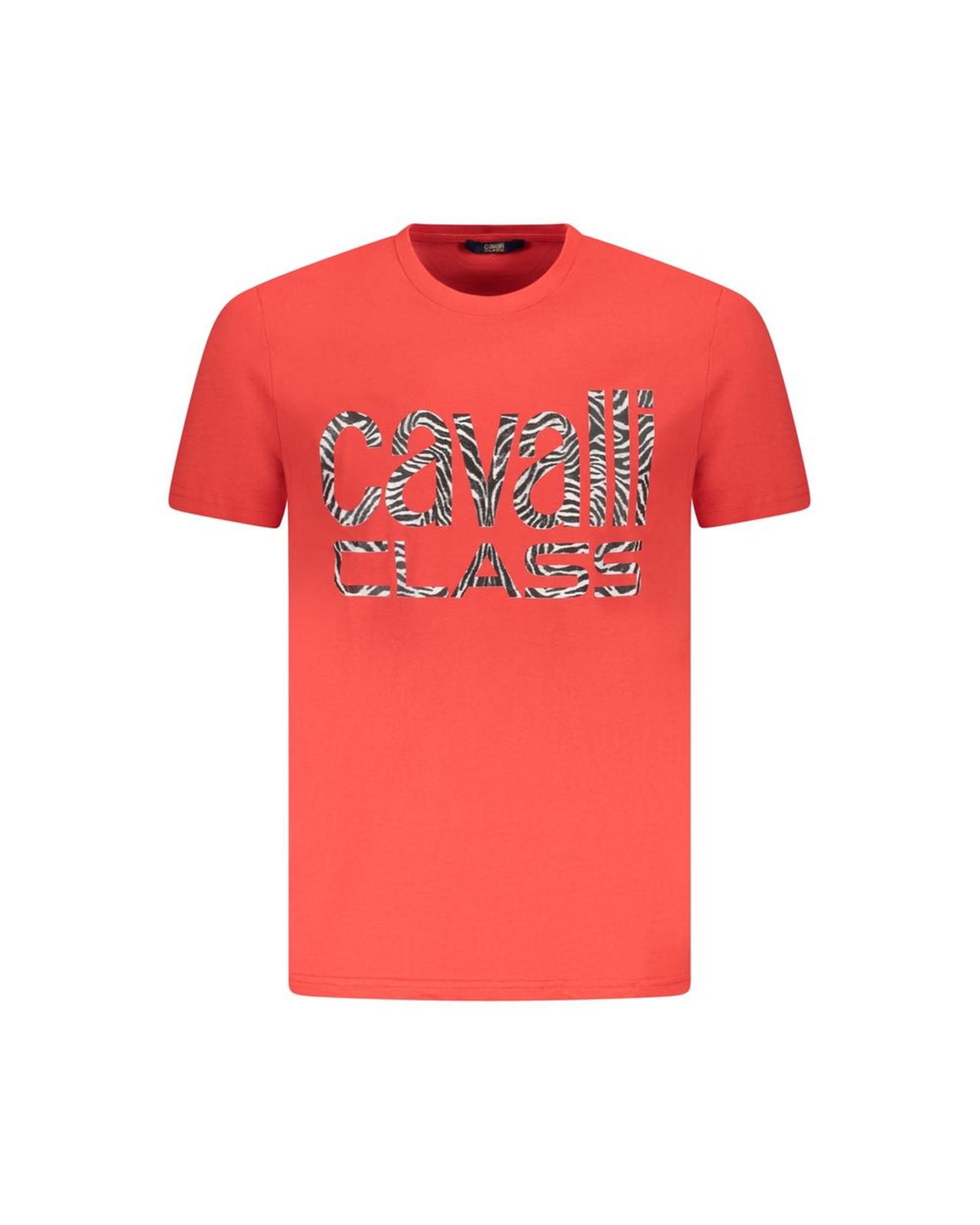 V539-CA-36687-L-202506161436-00 Cavalli Class Men's Red Cotton T-Shirt - L - Image 1