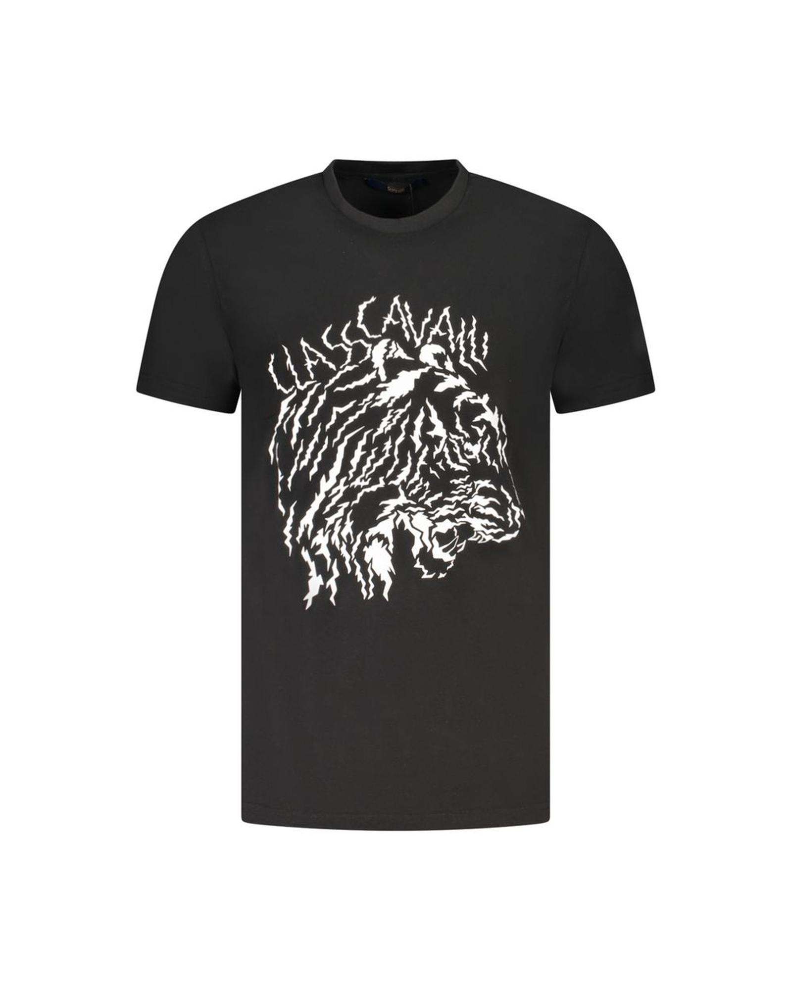 V539-CA-36688-XXL-202506161440-00 Cavalli Class Men's Black Cotton T-Shirt - 2XL - Image 1