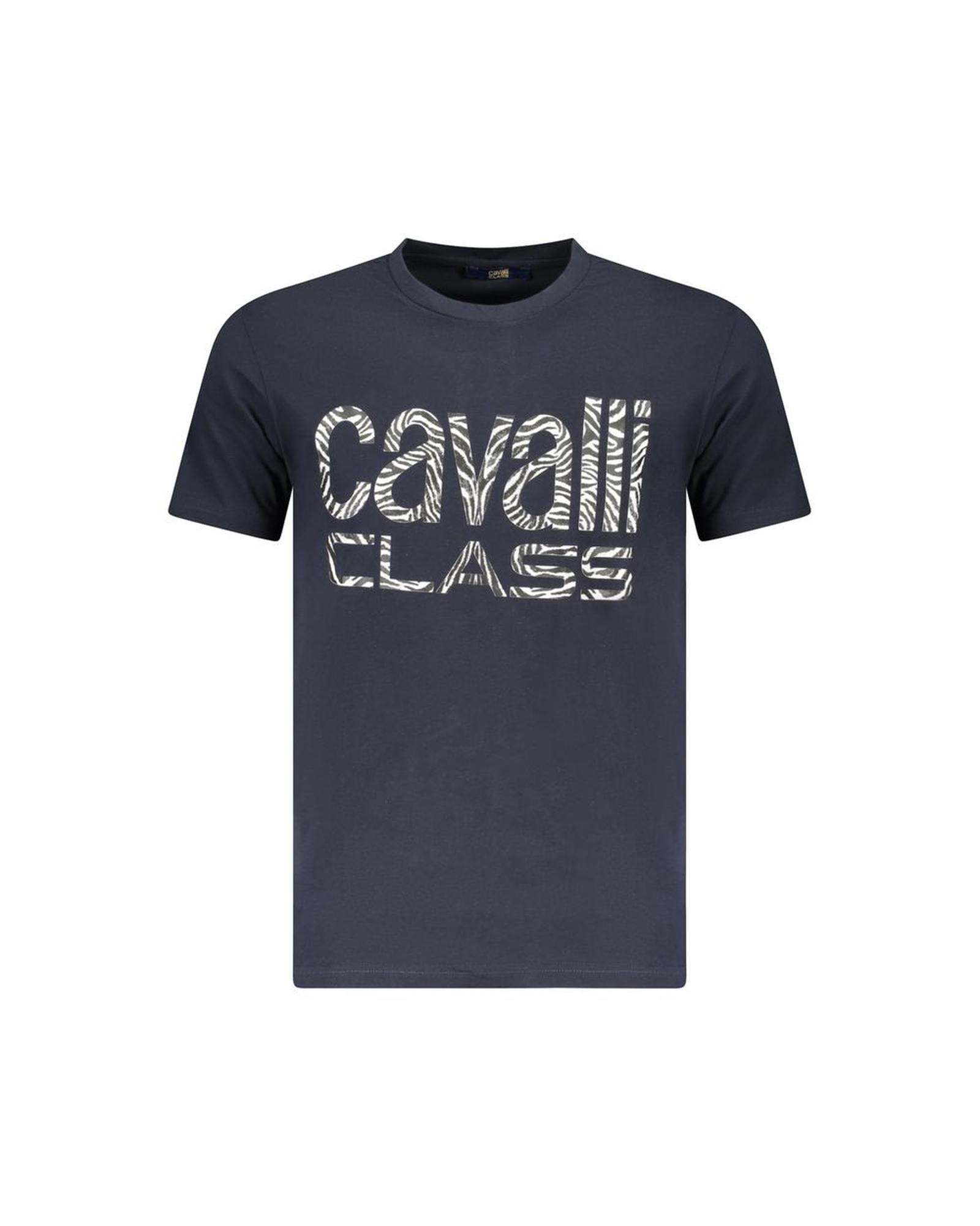 V539-CA-36695-M-202506161454-00 Cavalli Class Men's Blue Cotton T-Shirt - M - Image 1