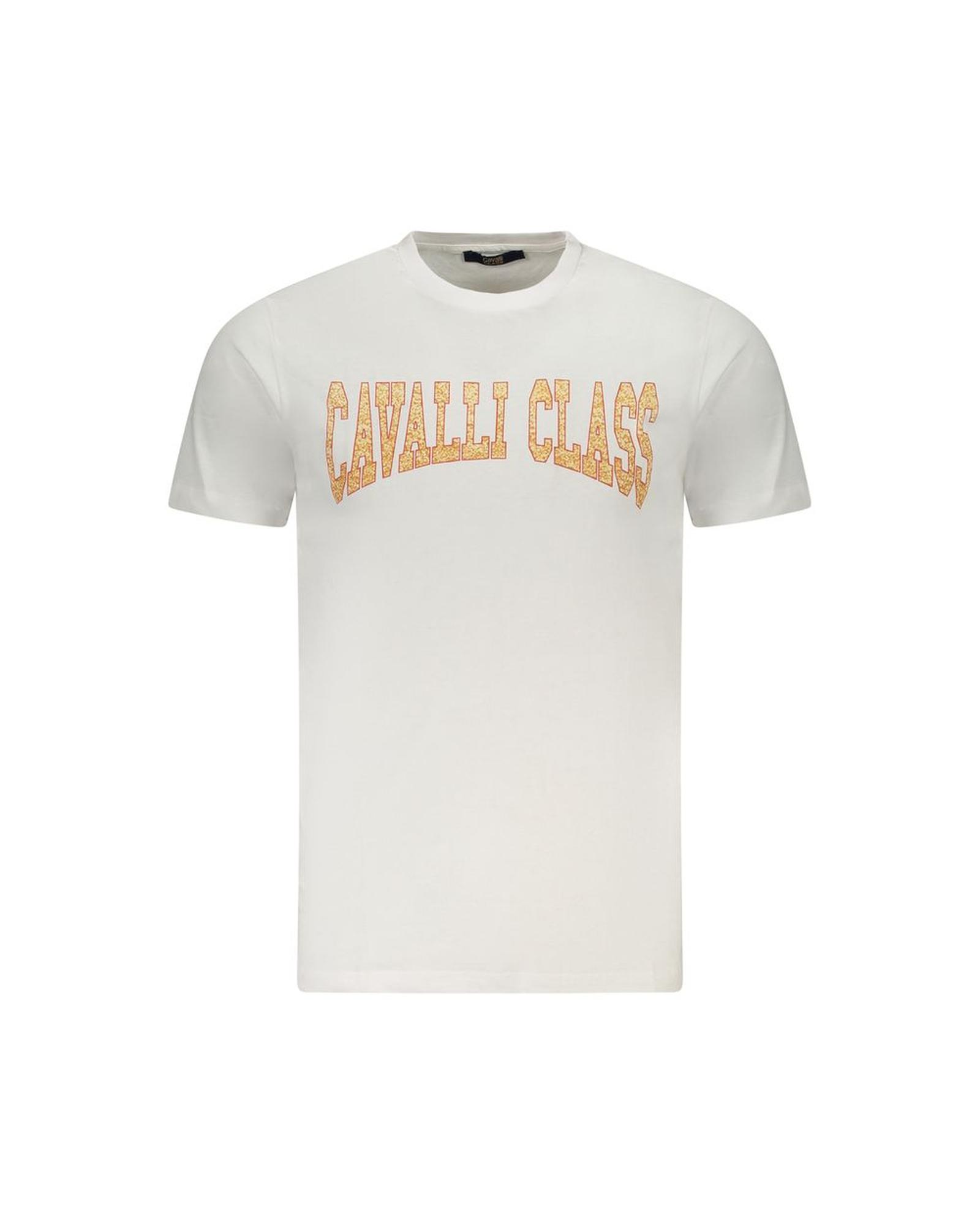 V539-CA-36701-XXL-202506161520-00 Cavalli Class Men's White Cotton T-Shirt - 2XL - Image 1