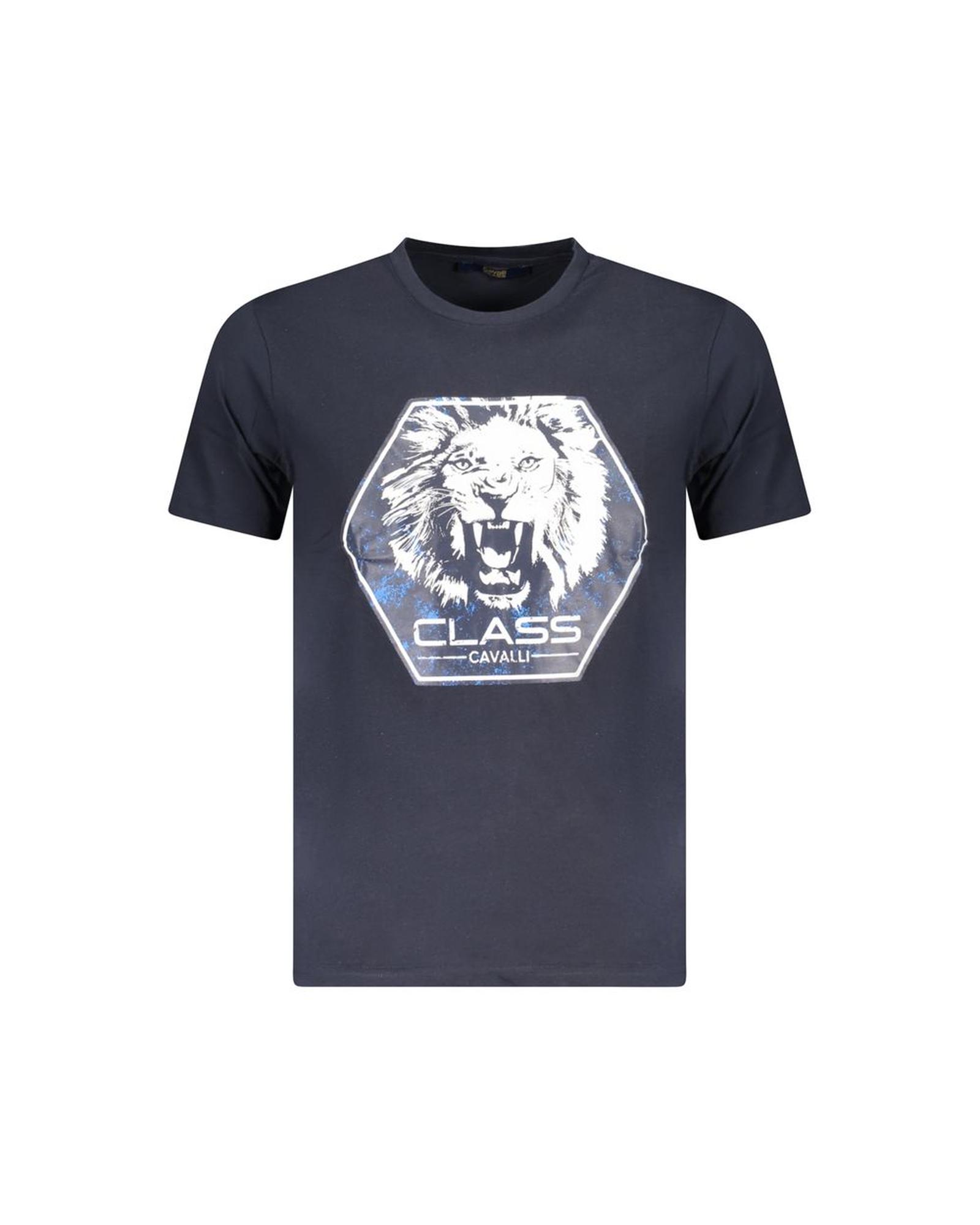 V539-CA-36704-L-202506161525-00 Cavalli Class Men's Blue Cotton T-Shirt - L - Image 1