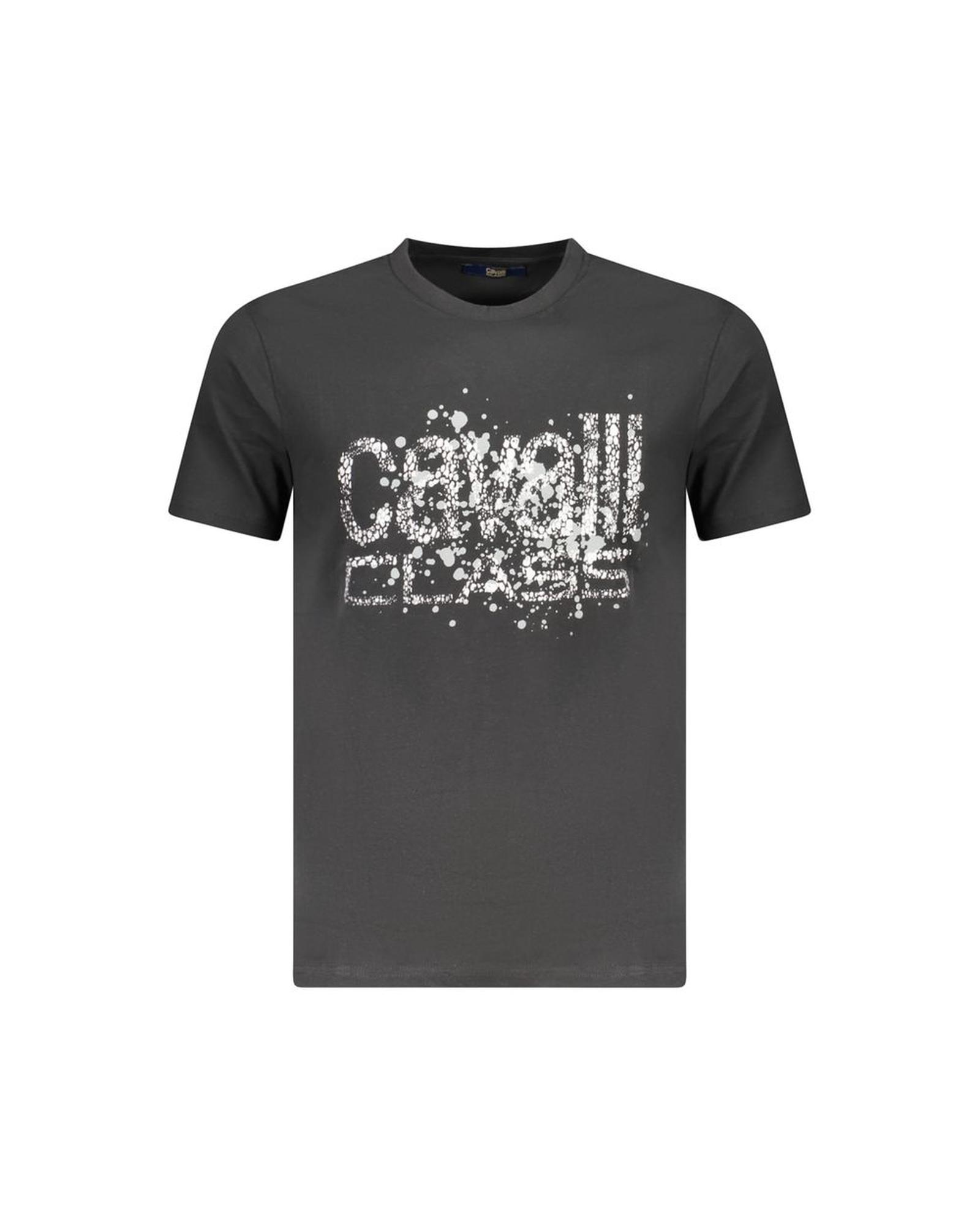 V539-CA-36709-XL-202506161540-00 Cavalli Class Men's Black Cotton T-Shirt - XL - Image 1